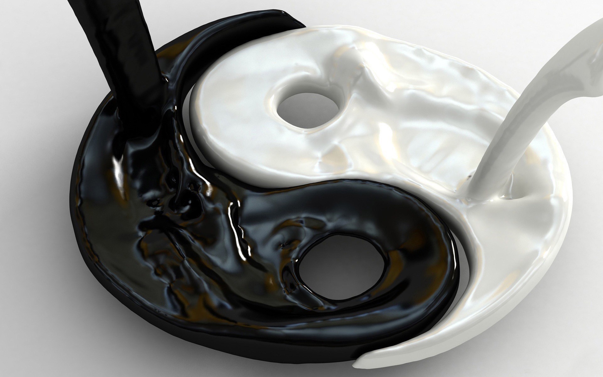 General 1920x1200 Yin and Yang liquid white black