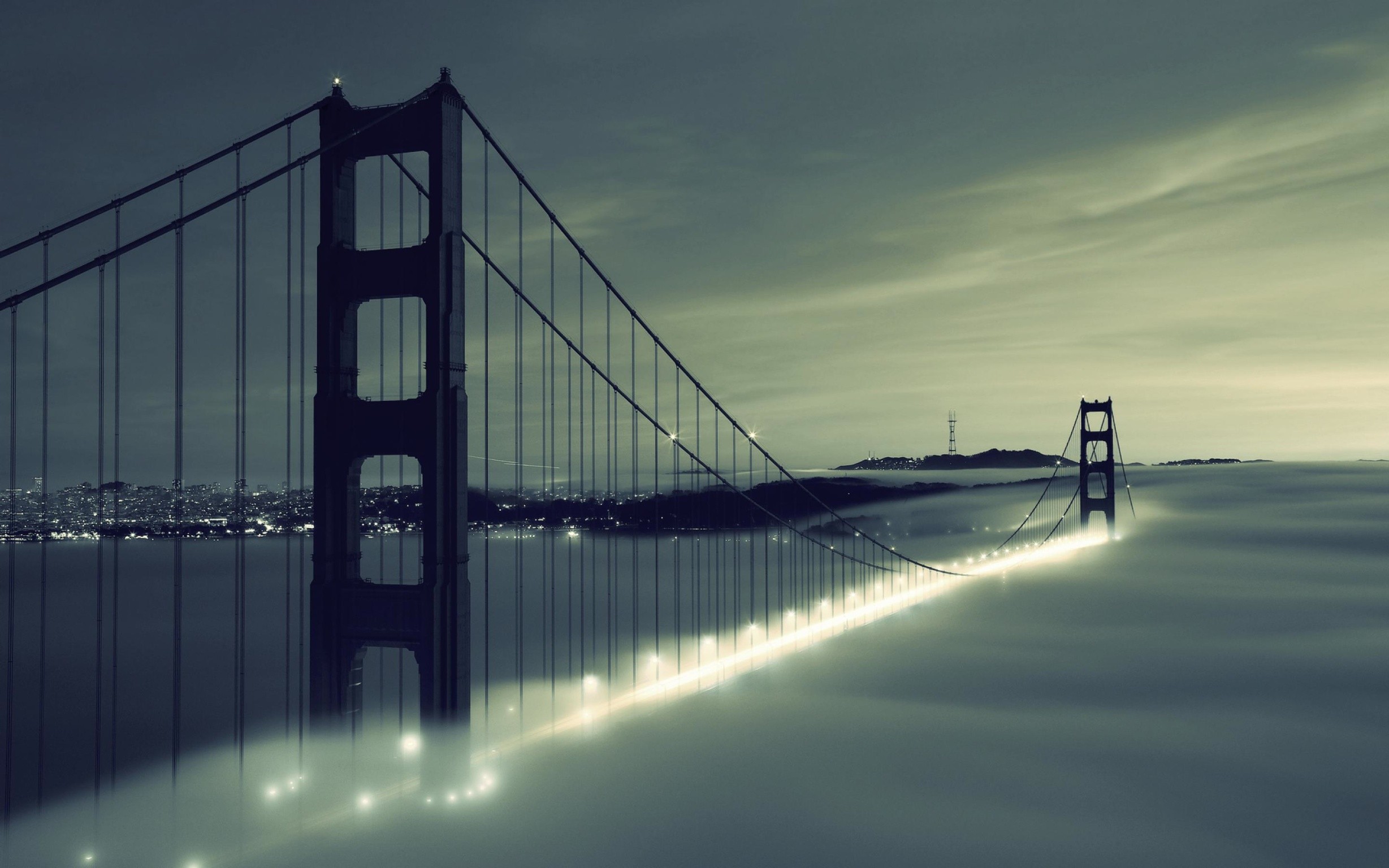 General 2457x1536 bridge mist San Francisco Golden Gate Bridge suspension bridge USA