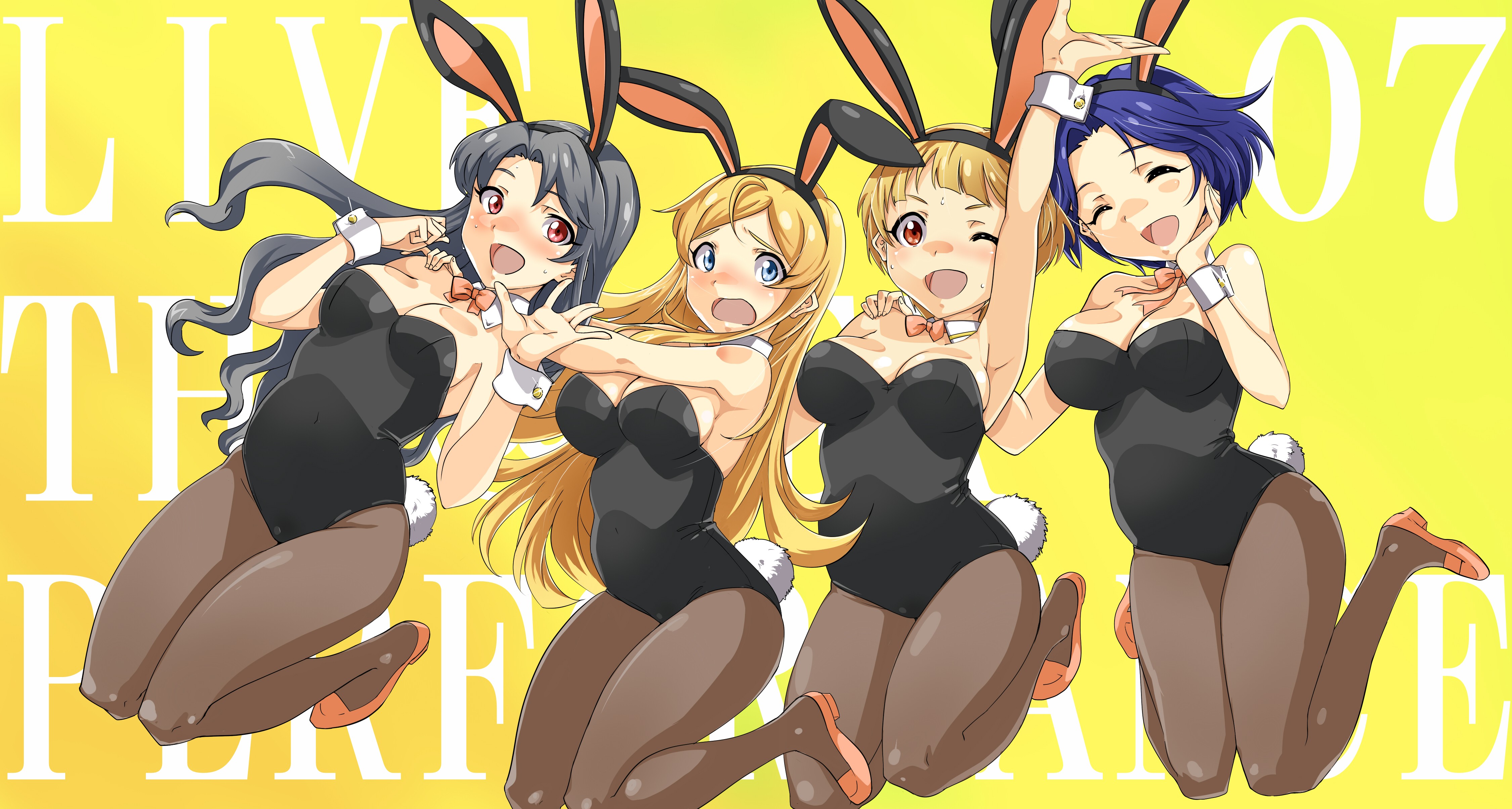Anime 4500x2409 bunny suit anime girls anime THE iDOLM@STER: Million Live! Miura Azusa Takayama Sayoko THE iDOLM@STER bunny girl bodysuit group of women bunny ears