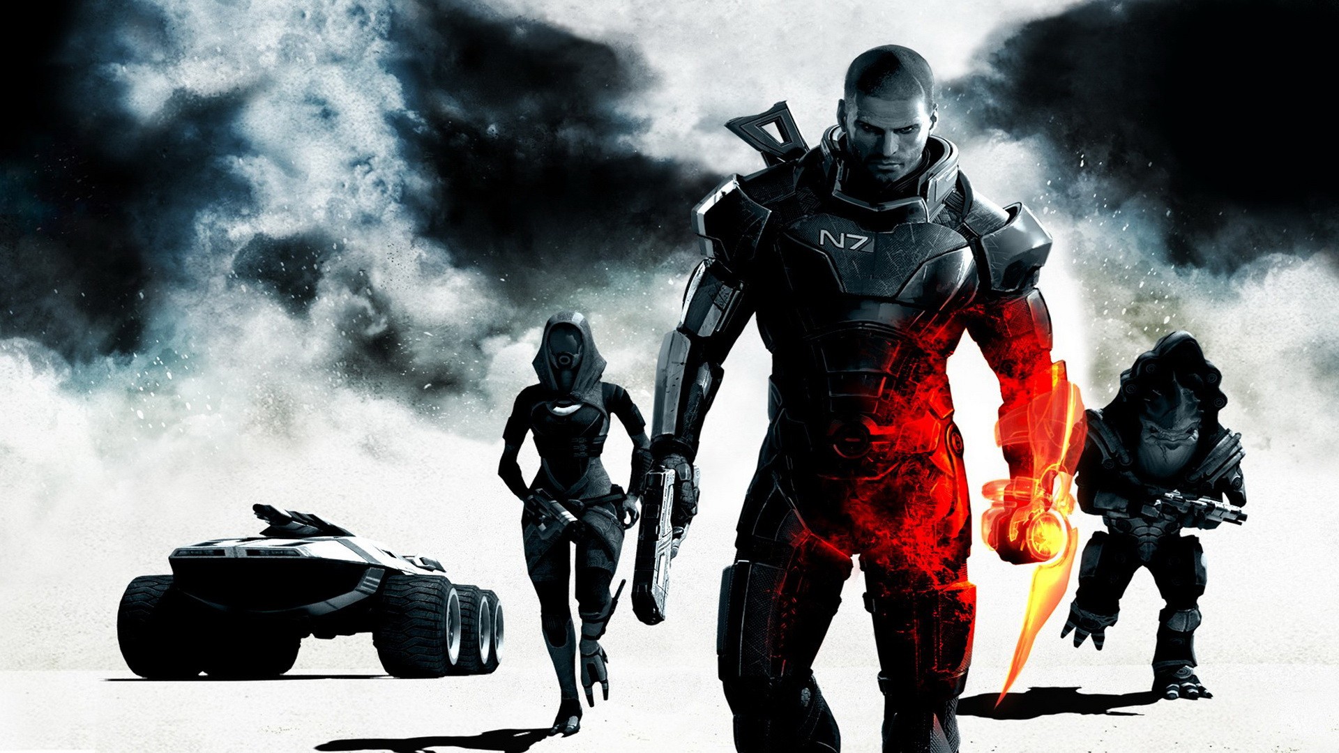 General 1920x1080 Mass Effect video games Battlefield (game) krogan digital art EA Games science fiction video game men video game art gun weapon futuristic armor