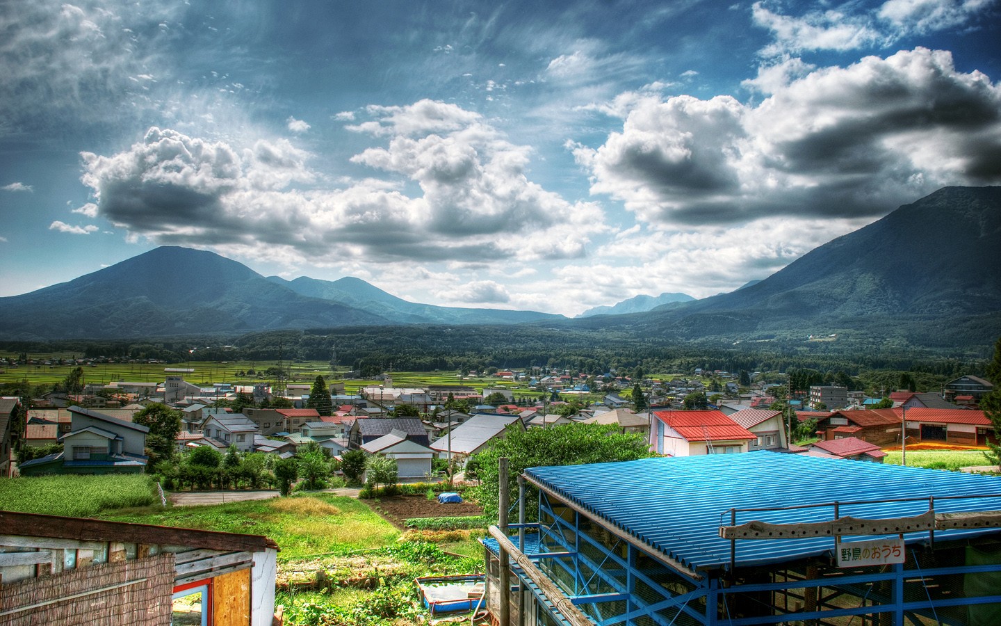General 1440x900 HDR clouds mountains building landscape house Japan Asia