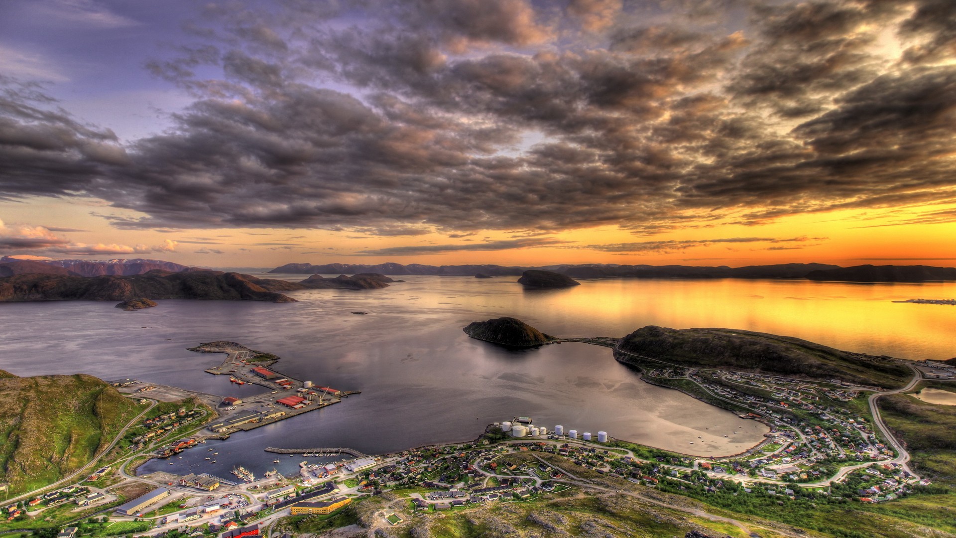 General 1920x1080 nature sunset sky HDR Norway