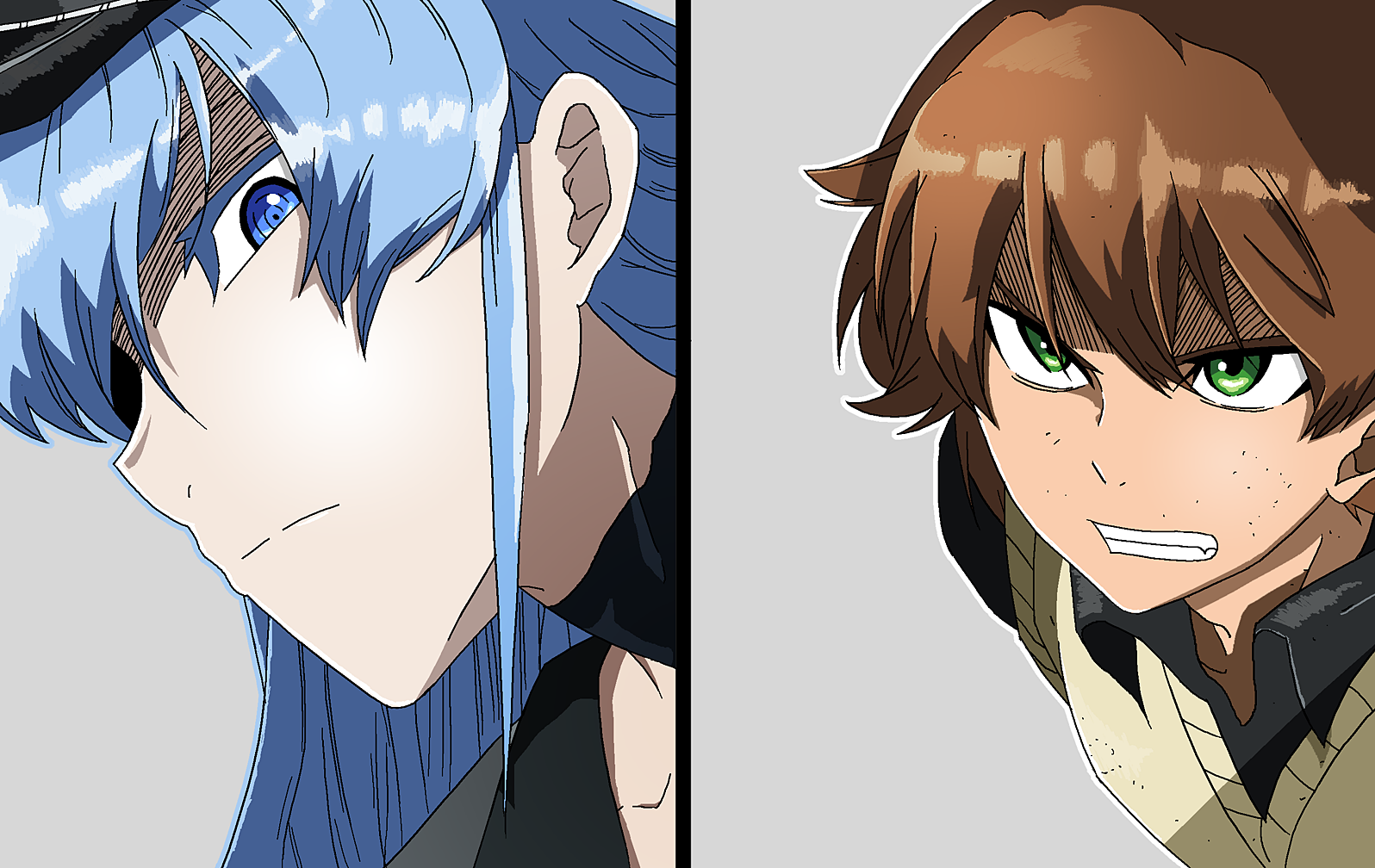 Anime 1596x1008 Akame ga Kill! Esdeath (Akame Ga Kill!) Tatsumi anime boys green eyes blue eyes brunette anime