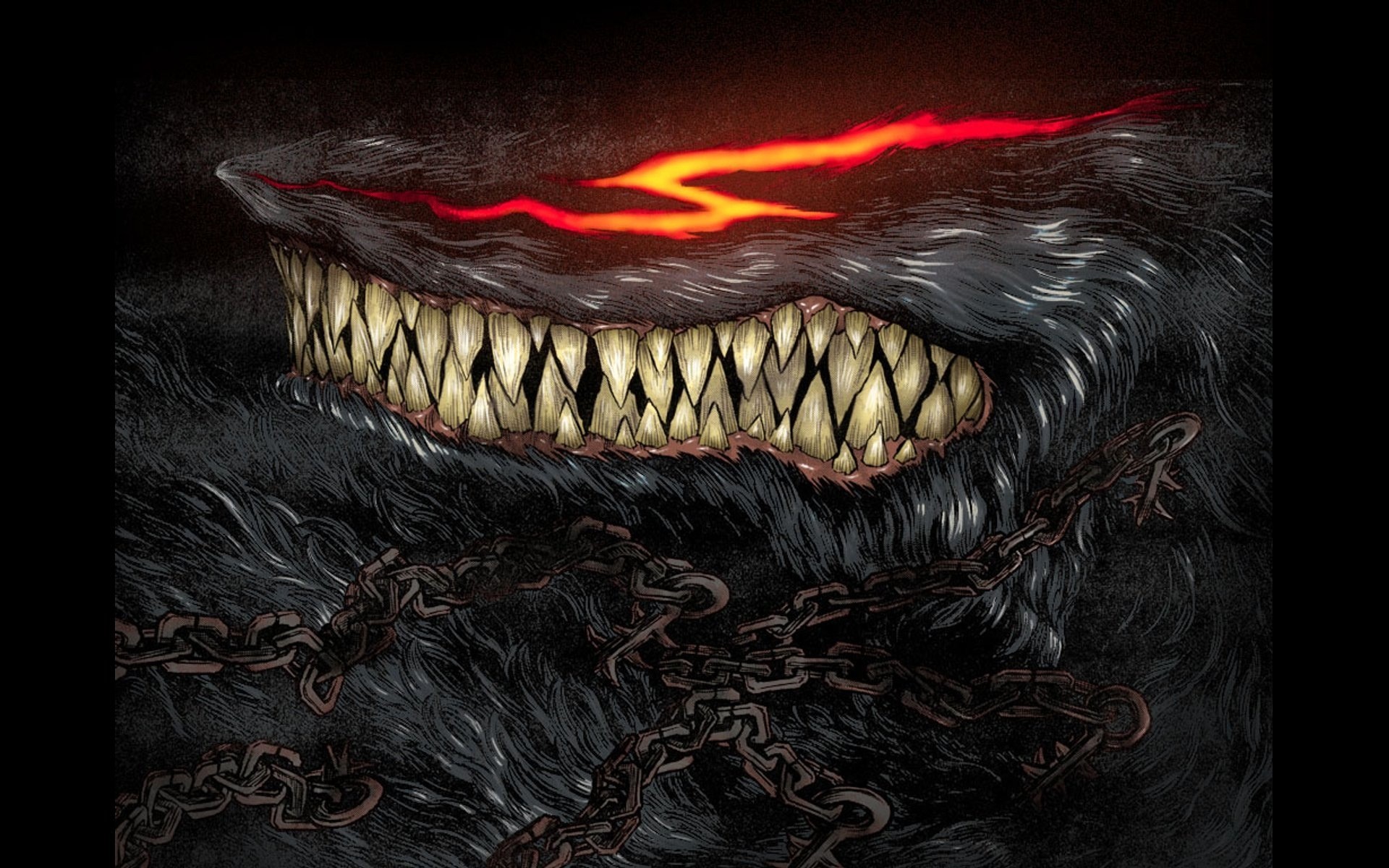 Anime 1920x1200 Kentaro Miura werewolves chains fantasy art artwork anime creature teeth