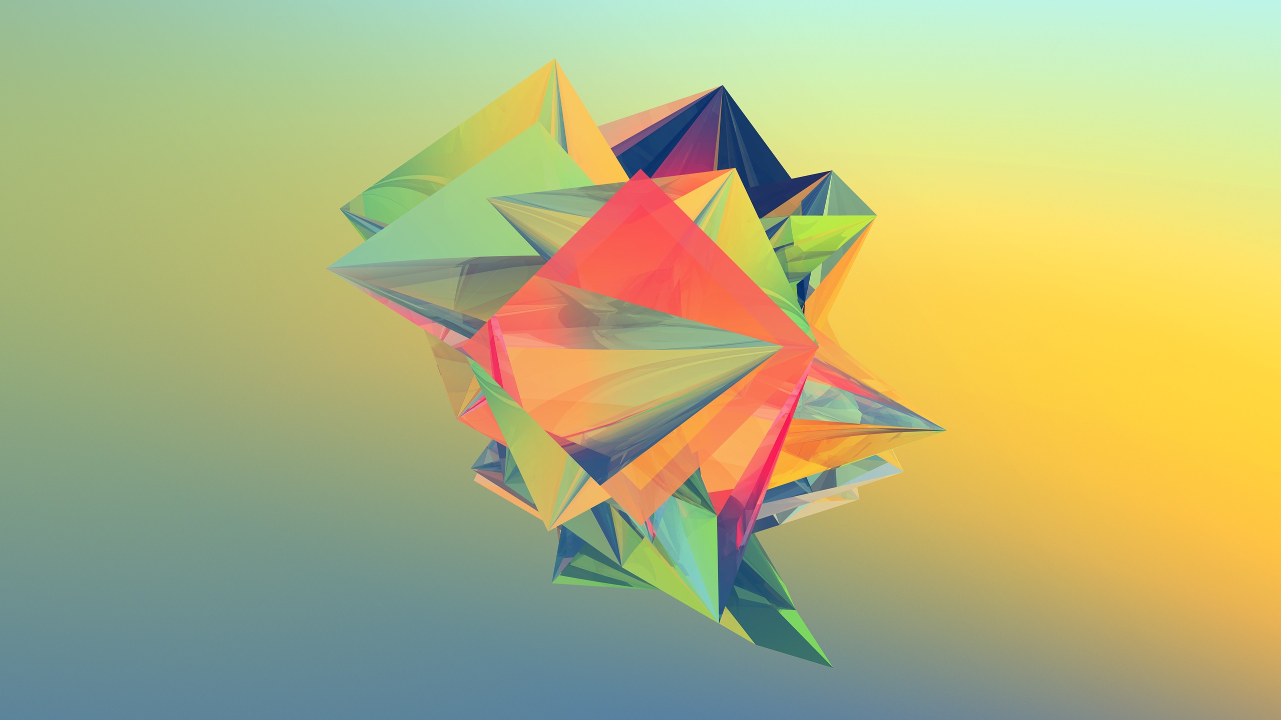 General 2560x1440 gradient geometry colorful simple background facets Justin Maller digital art 3D Abstract abstract