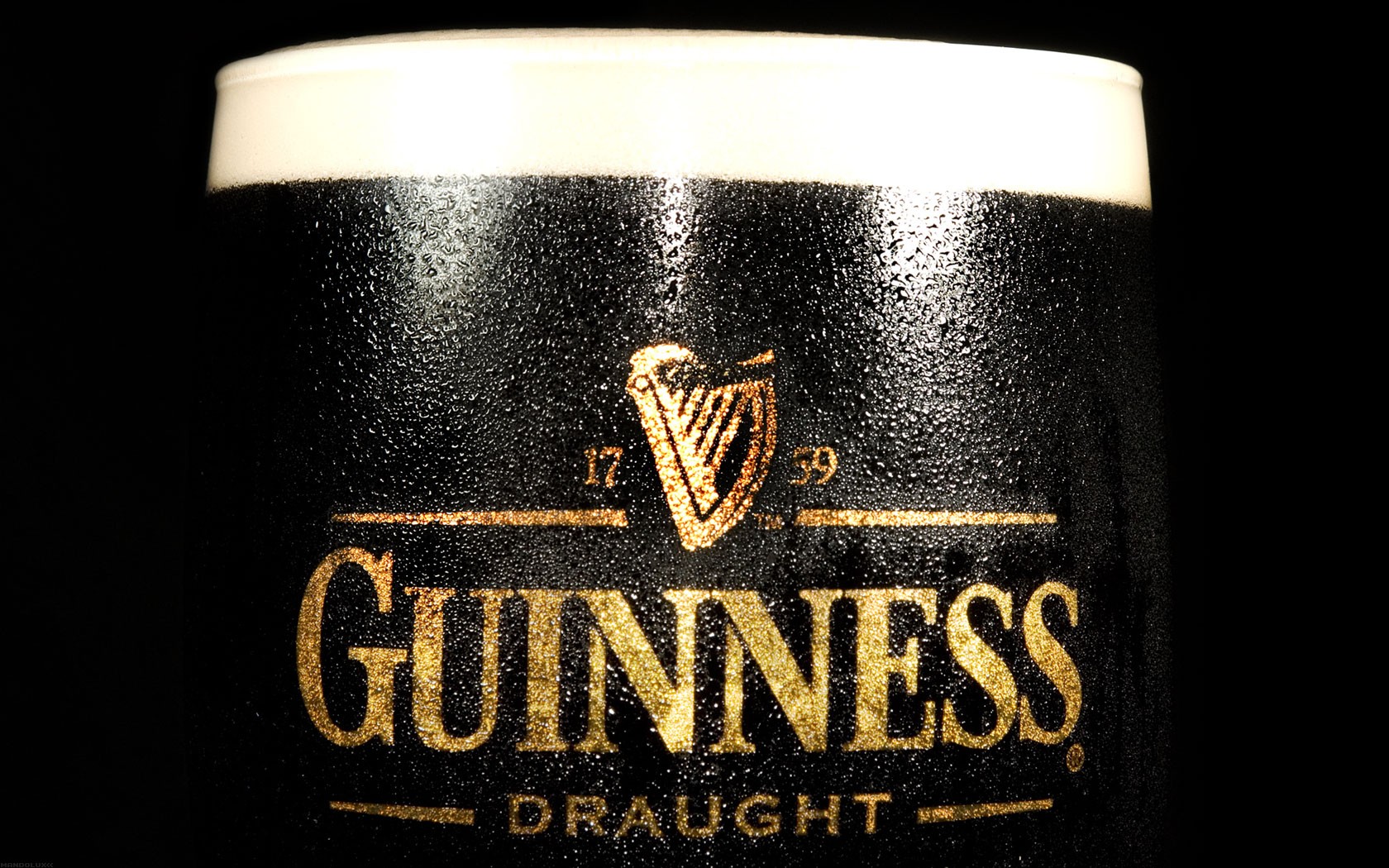 General 1680x1050 Guinness beer drink alcohol black logo water on glass wet foam