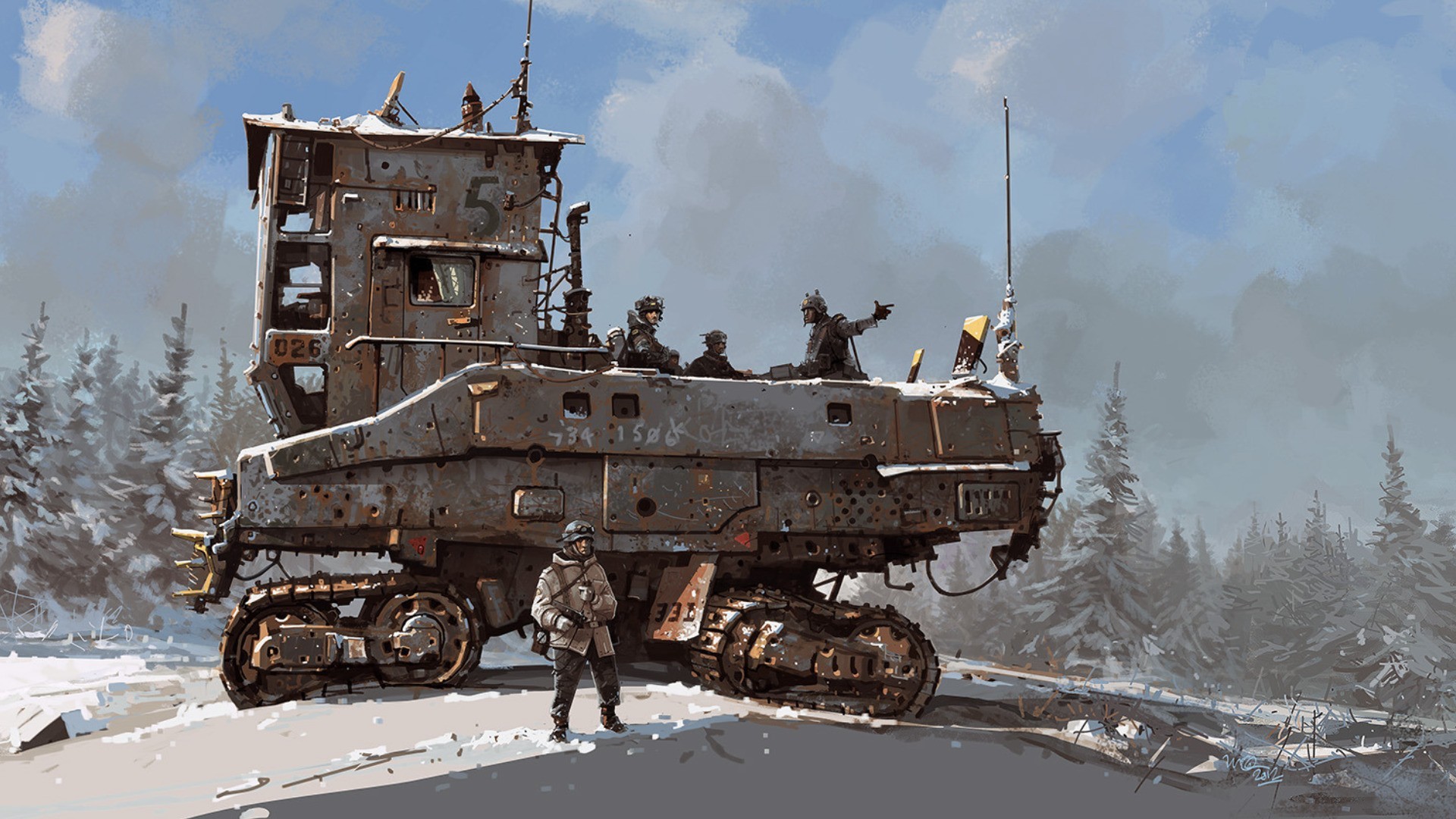 General 1920x1080 tank snow apocalyptic military vehicle military vehicle
