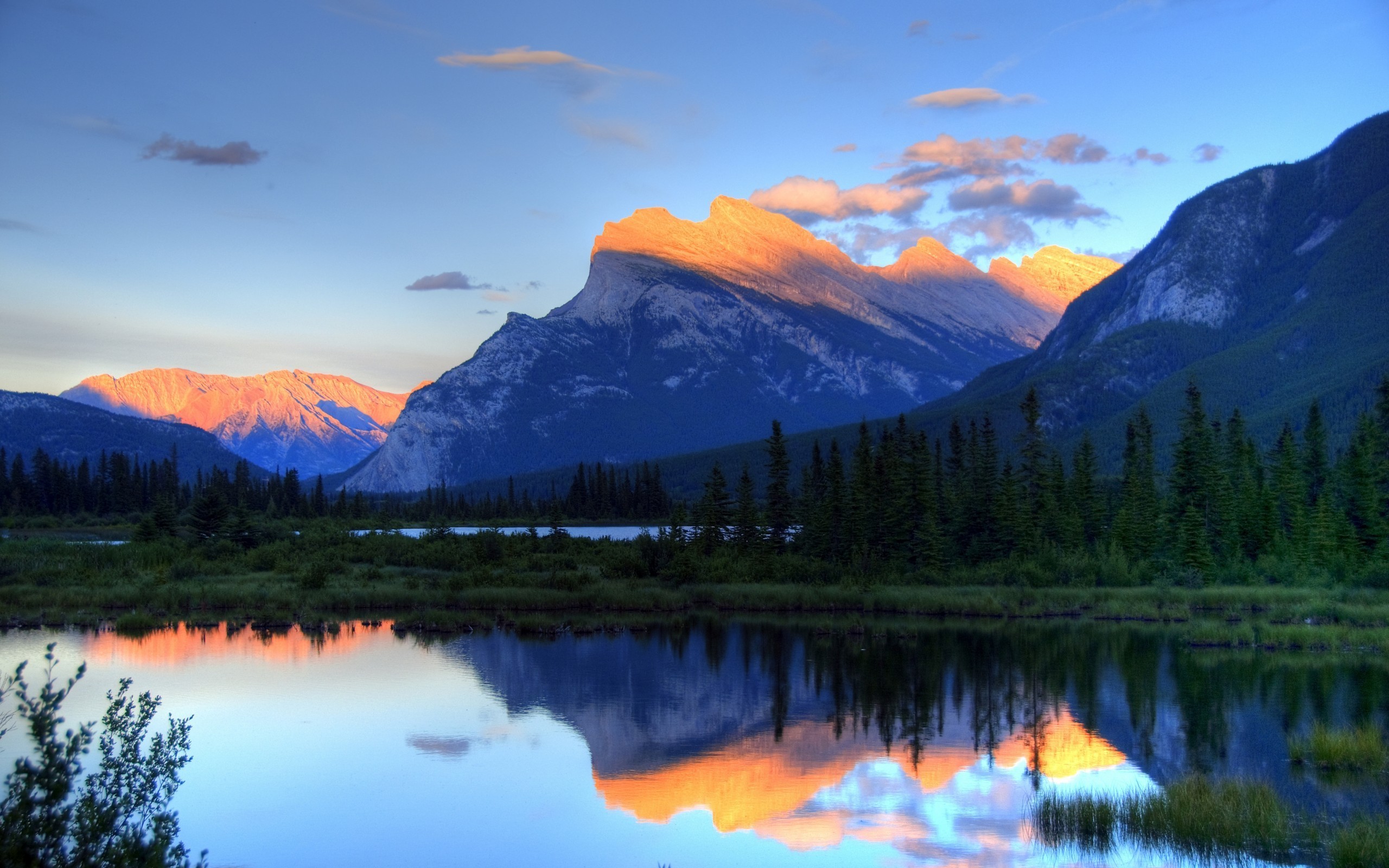 General 2560x1600 water nature landscape mountains sky clouds reflection