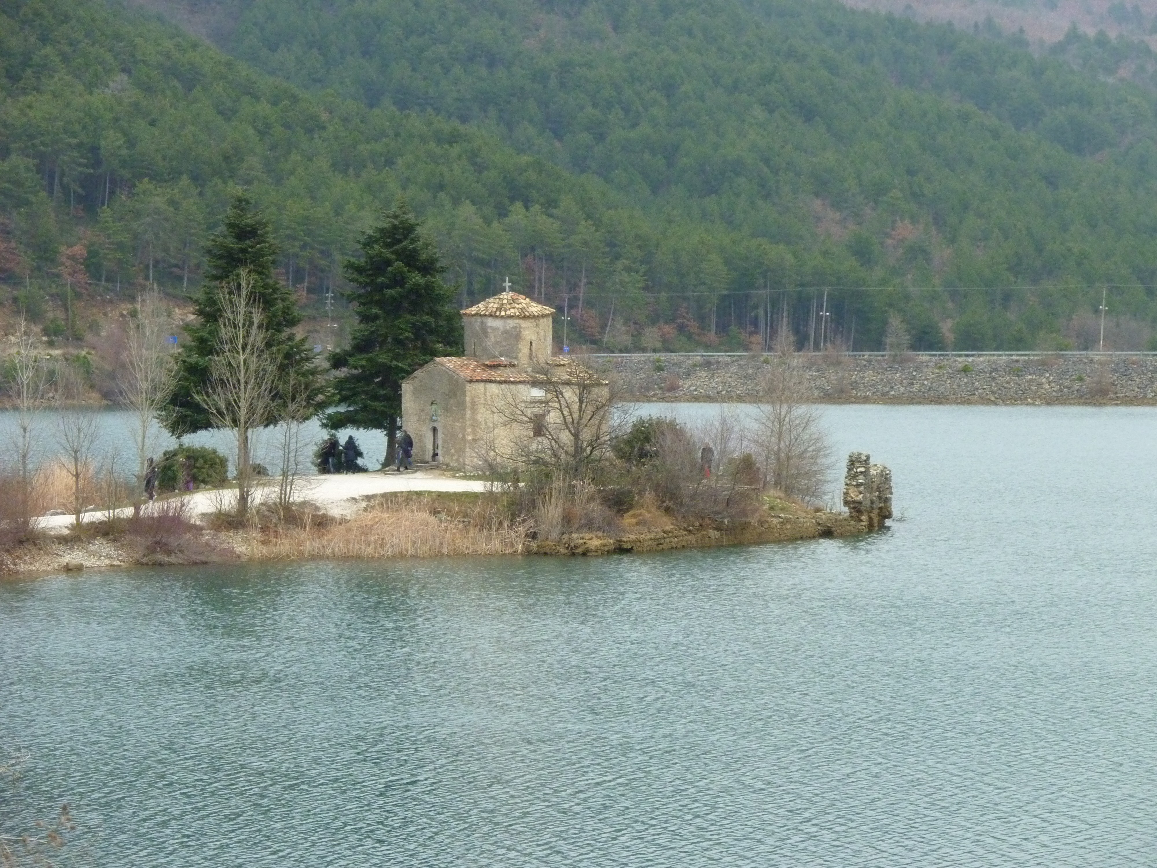 General 4000x3000 Greece lake trees church landscape