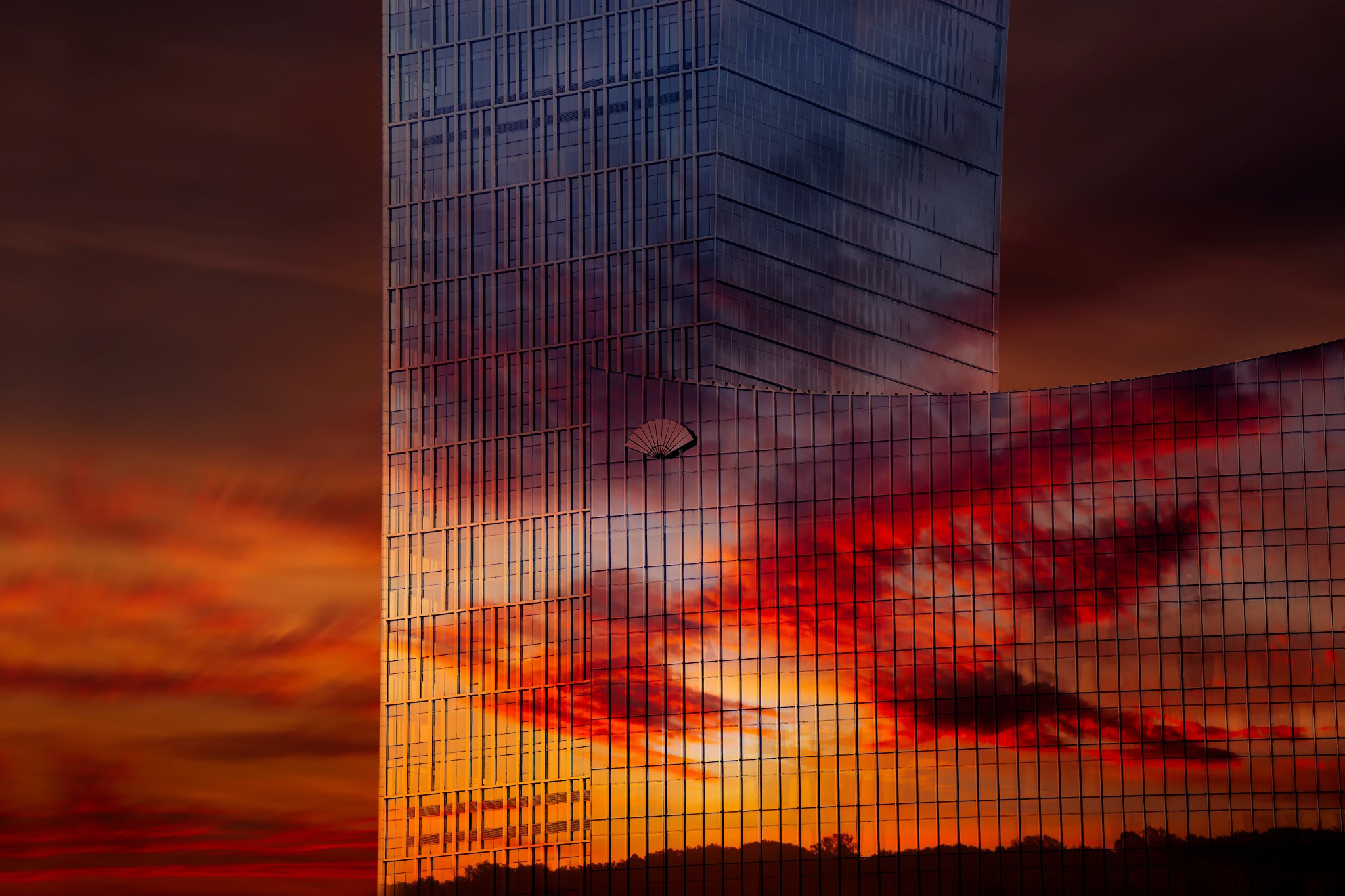 General 2048x1365 architecture building China skyscraper modern glass reflection sunset clouds long exposure window