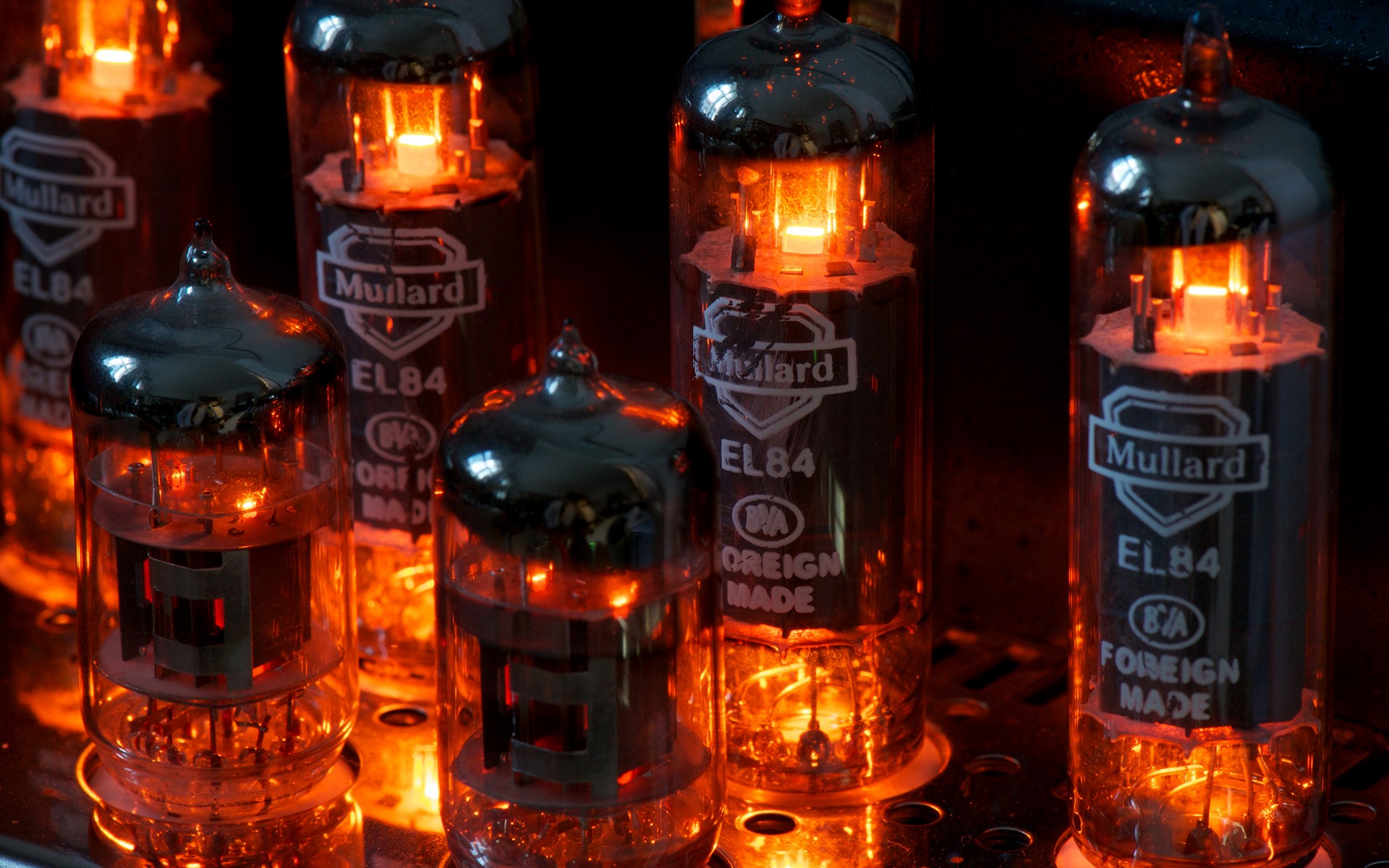 General 1920x1200 technology vacuum tubes electricity glowing orange numbers lights