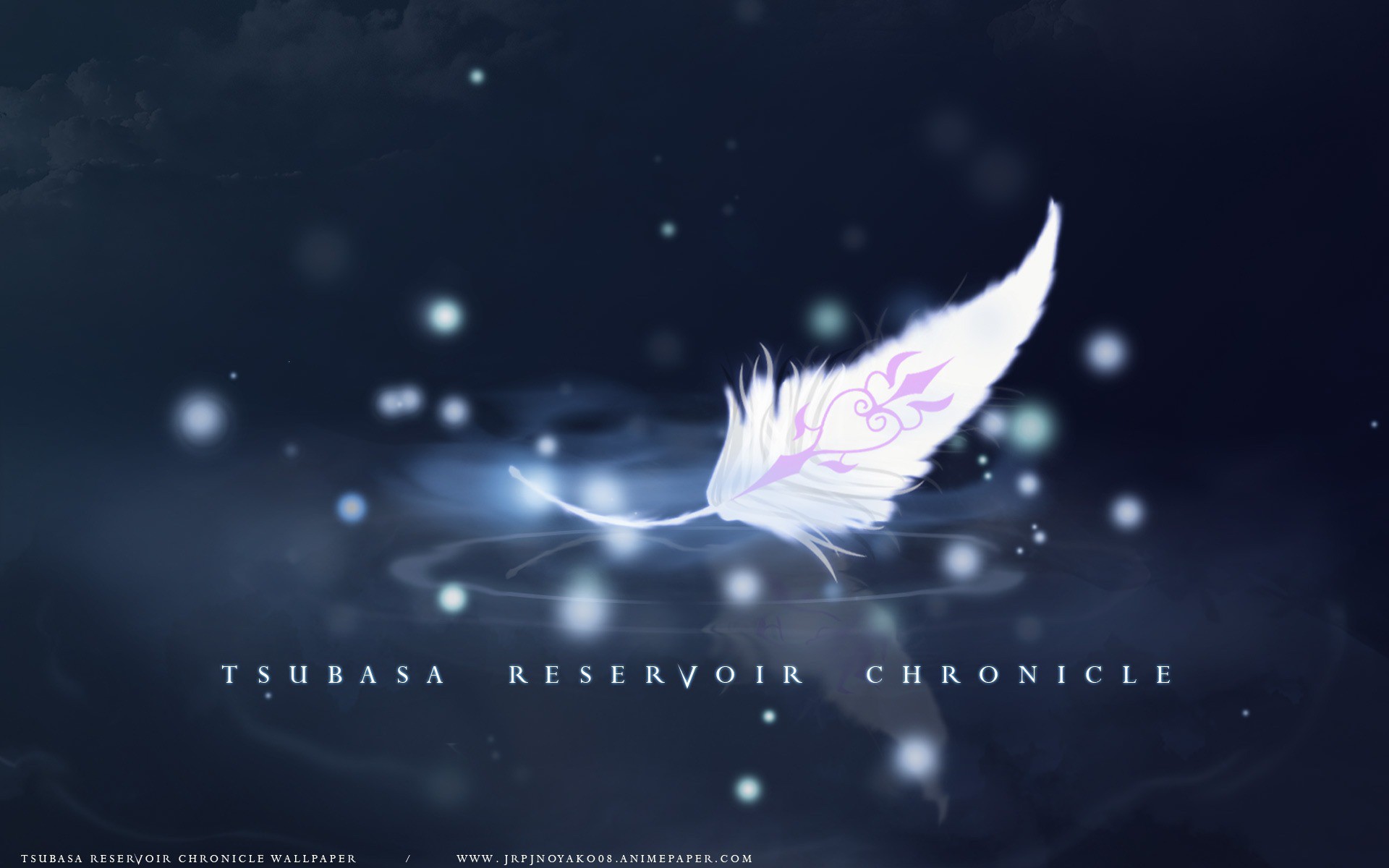 Anime 1920x1200 Tsubasa: Reservoir Chronicle feathers ripples blue background anime water ripples