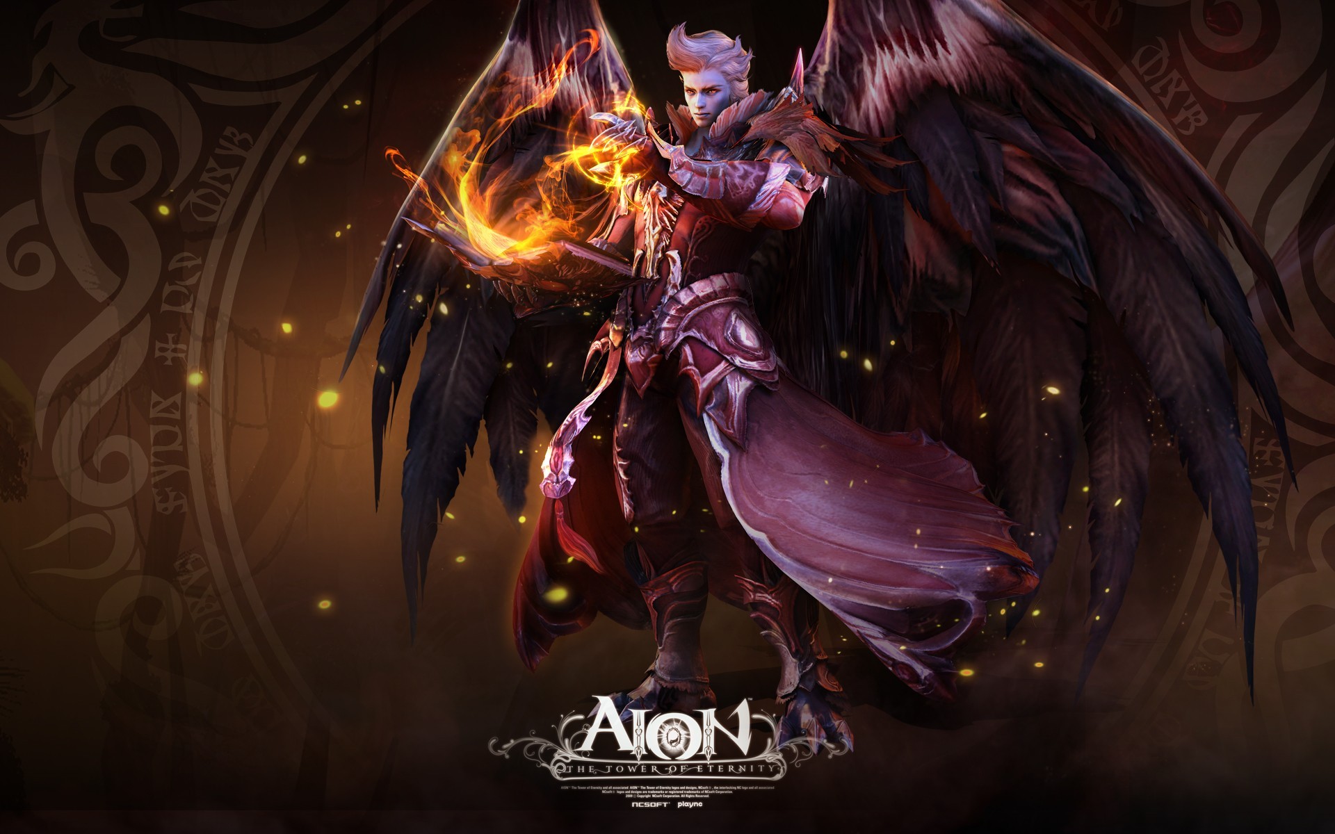 Anime 1920x1200 Aion Online sorcerer Asmodian Aion wings PC gaming NCSOFT