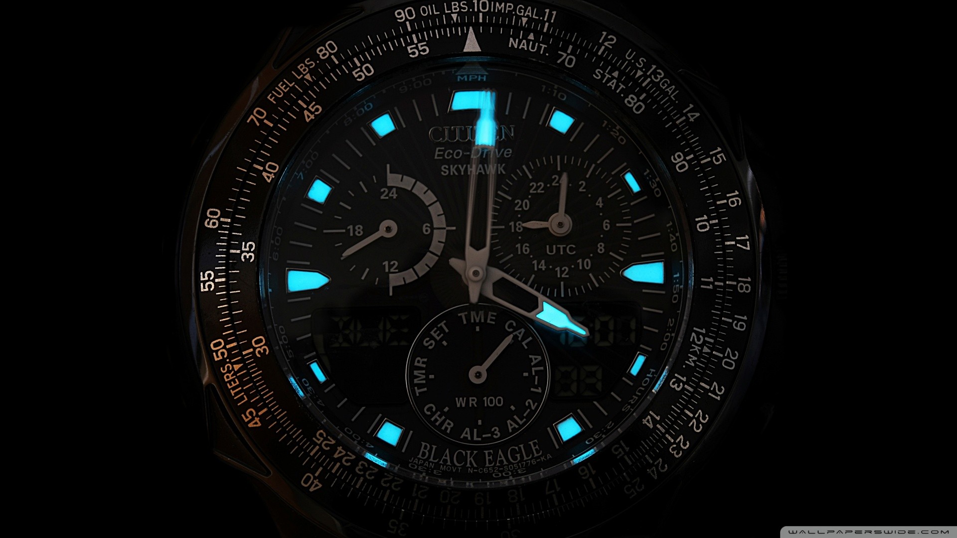 General 1920x1080 clocks watch numbers technology wristwatch simple background black background cyan watermarked