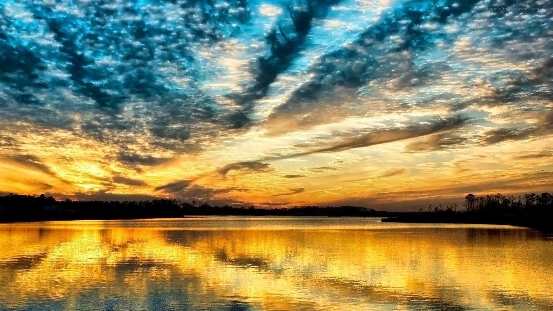General 1920x1080 sunset skyscape sky orange sky nature sunlight calm waters water outdoors reflection clouds