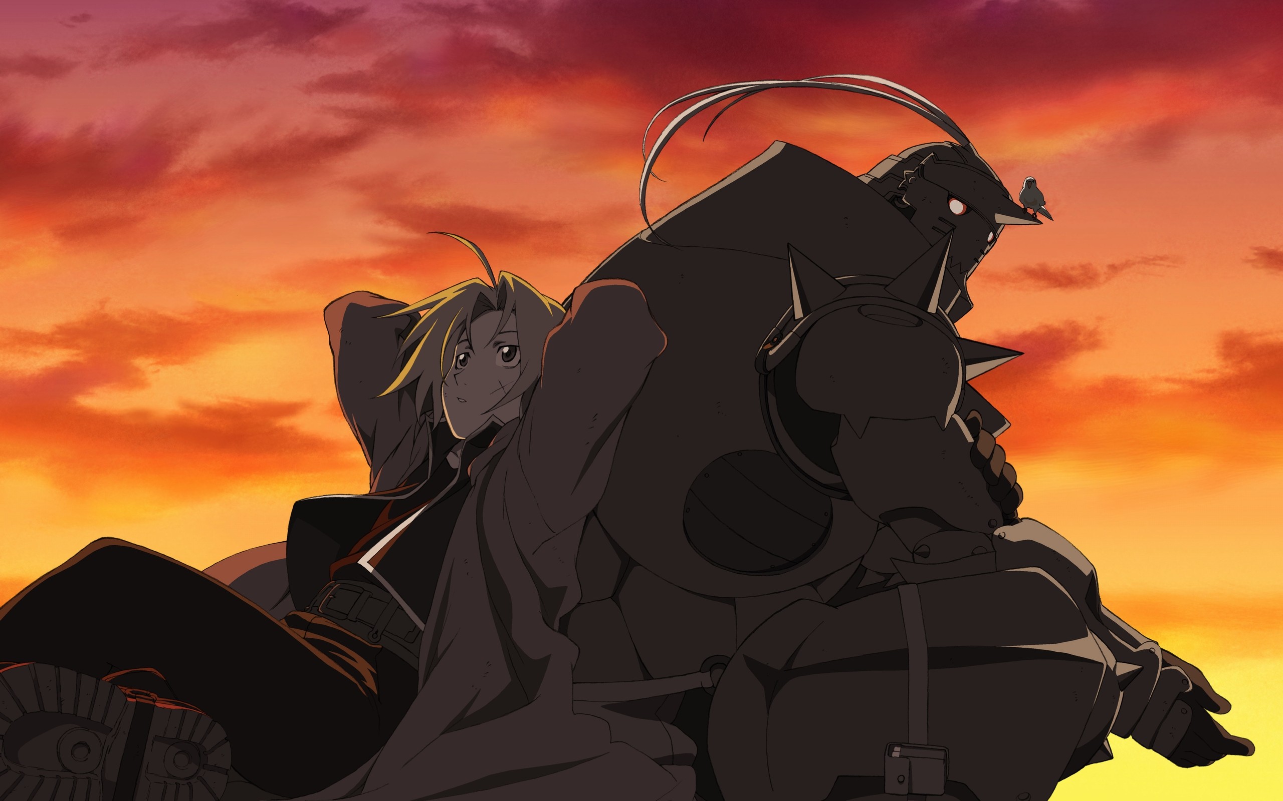 Anime 2560x1600 Full Metal Alchemist anime Elric Edward Elric Alphonse anime boys sky sunlight