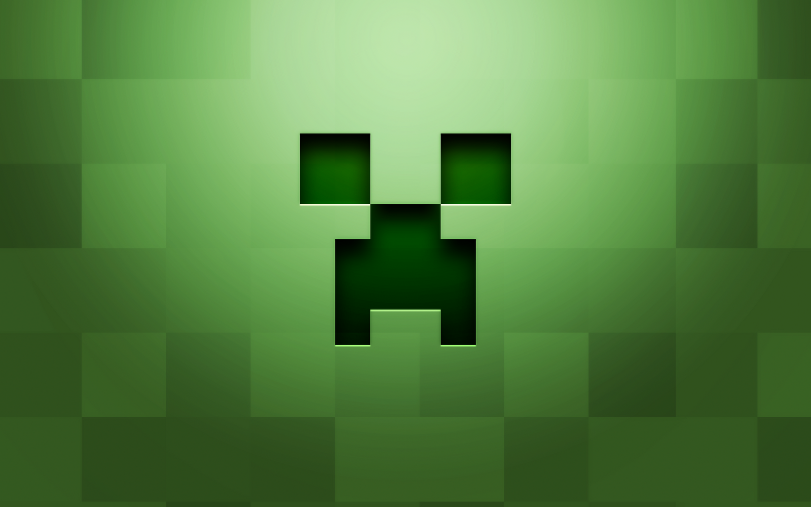 General 1600x1000 Minecraft creeper video games green PC gaming video game art green background square grid