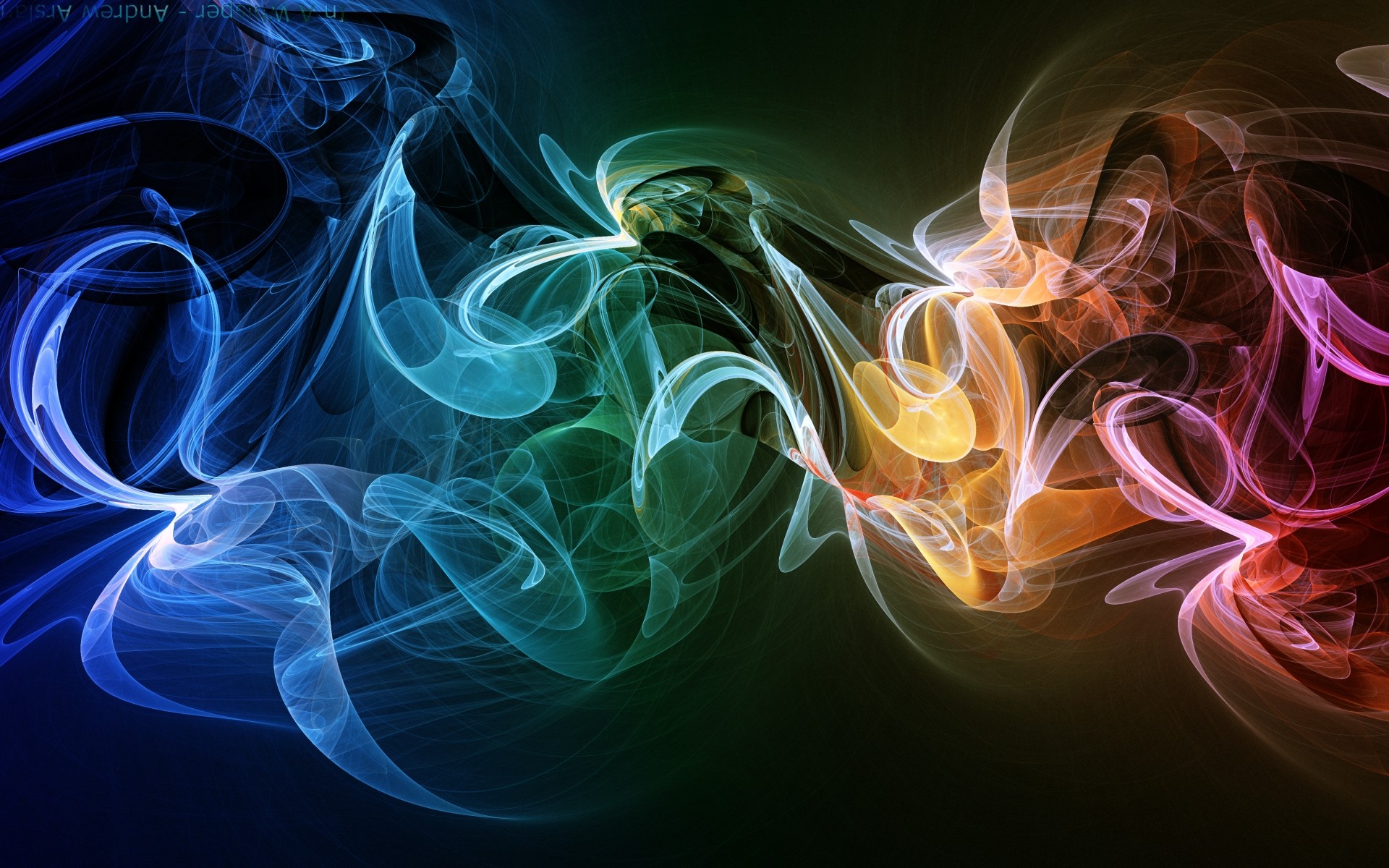 General 1920x1200 shapes abstract digital art colorful swirls smoke