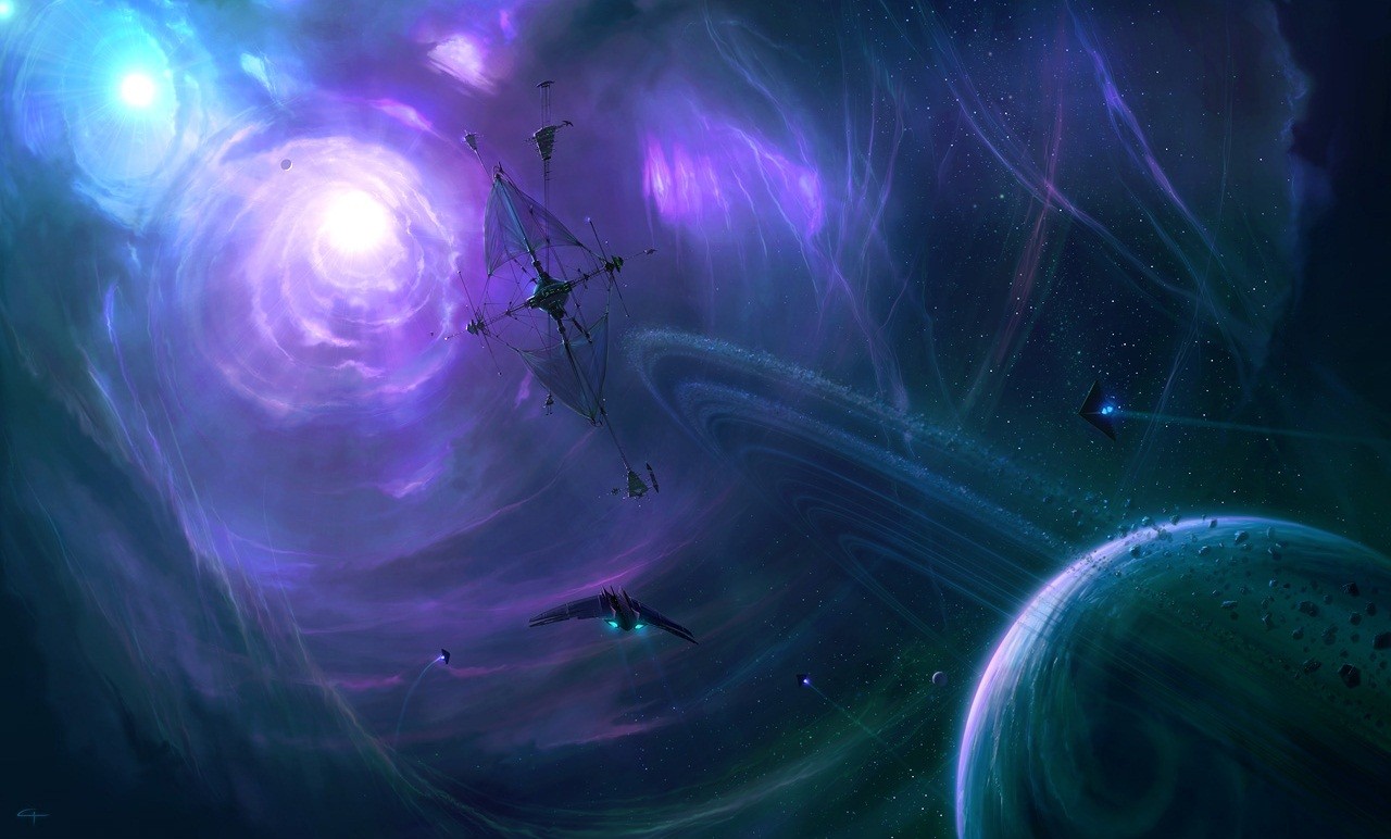 General 1280x772 space science fiction space art planet planetary rings digital art purple