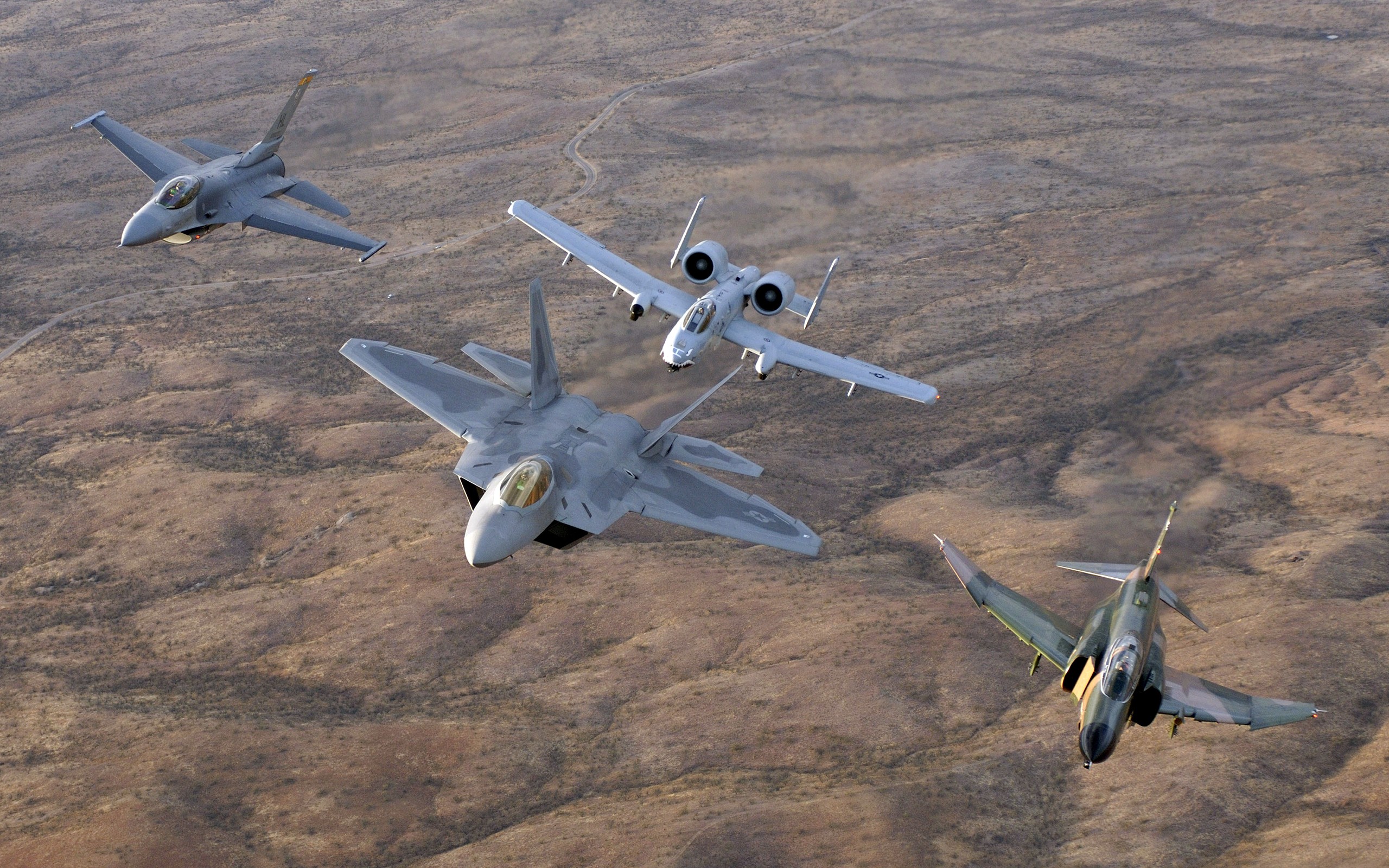 General 2560x1600 General Dynamics F-16 Fighting Falcon McDonnell Douglas F-4 Phantom II F-22 Raptor military aircraft aircraft jet fighter US Air Force Fairchild Republic A-10 Thunderbolt II vehicle military vehicle military