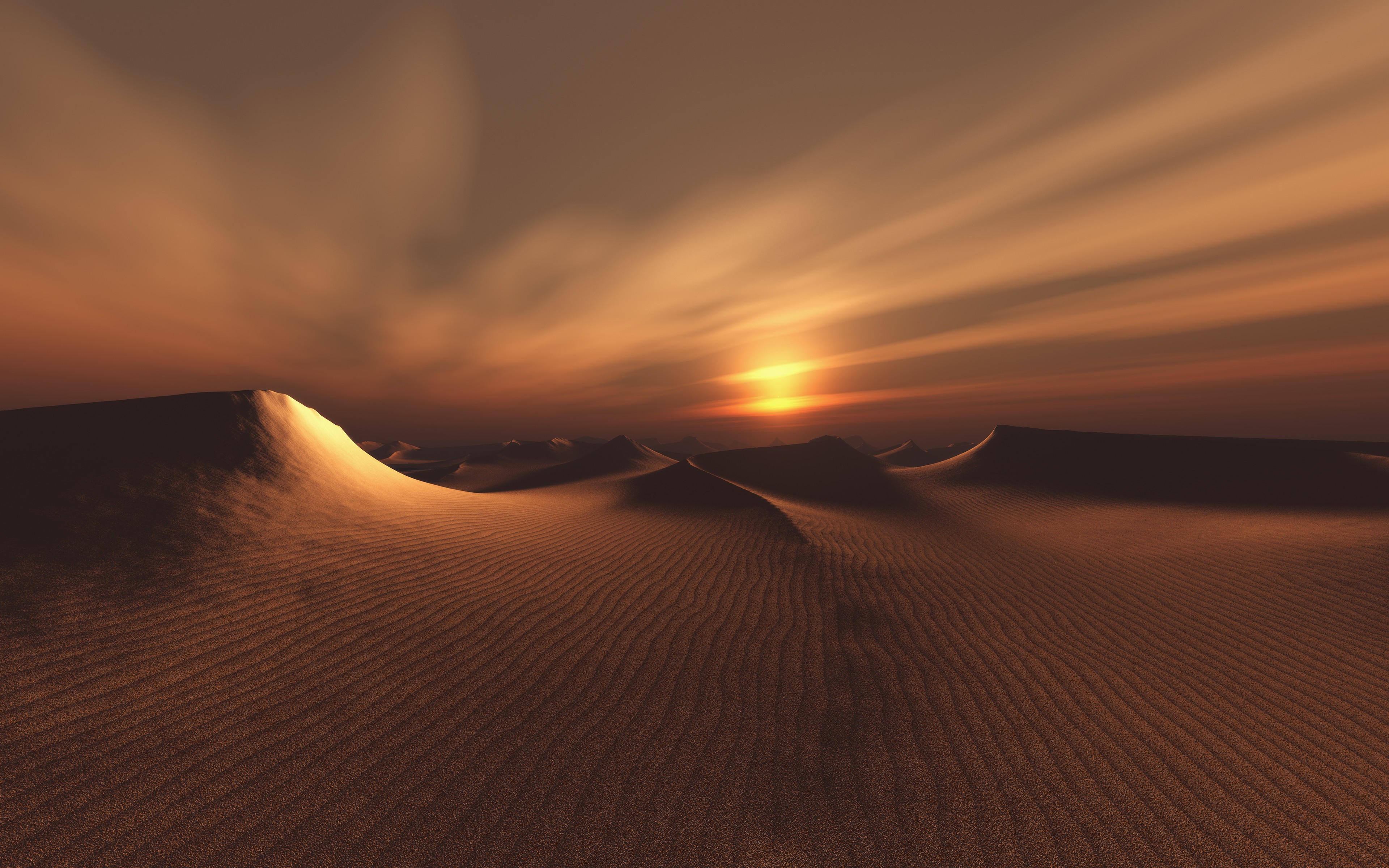 General 3840x2400 desert dunes landscape nature sky