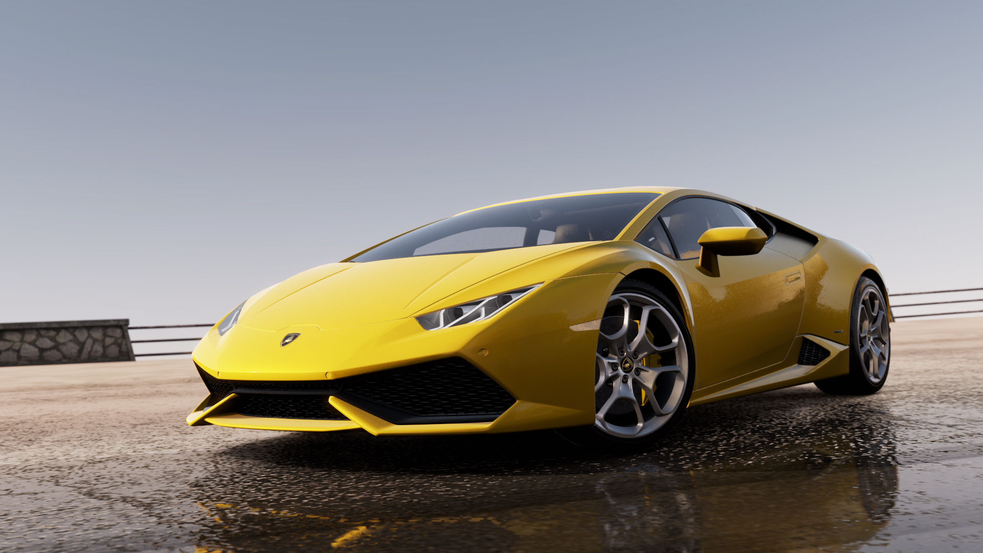 General 1920x1080 yellow cars Lamborghini Lamborghini Huracan video games Xbox Xbox One Forza Forza Horizon 2 water vehicle render supercars reflection Turn 10 Studios