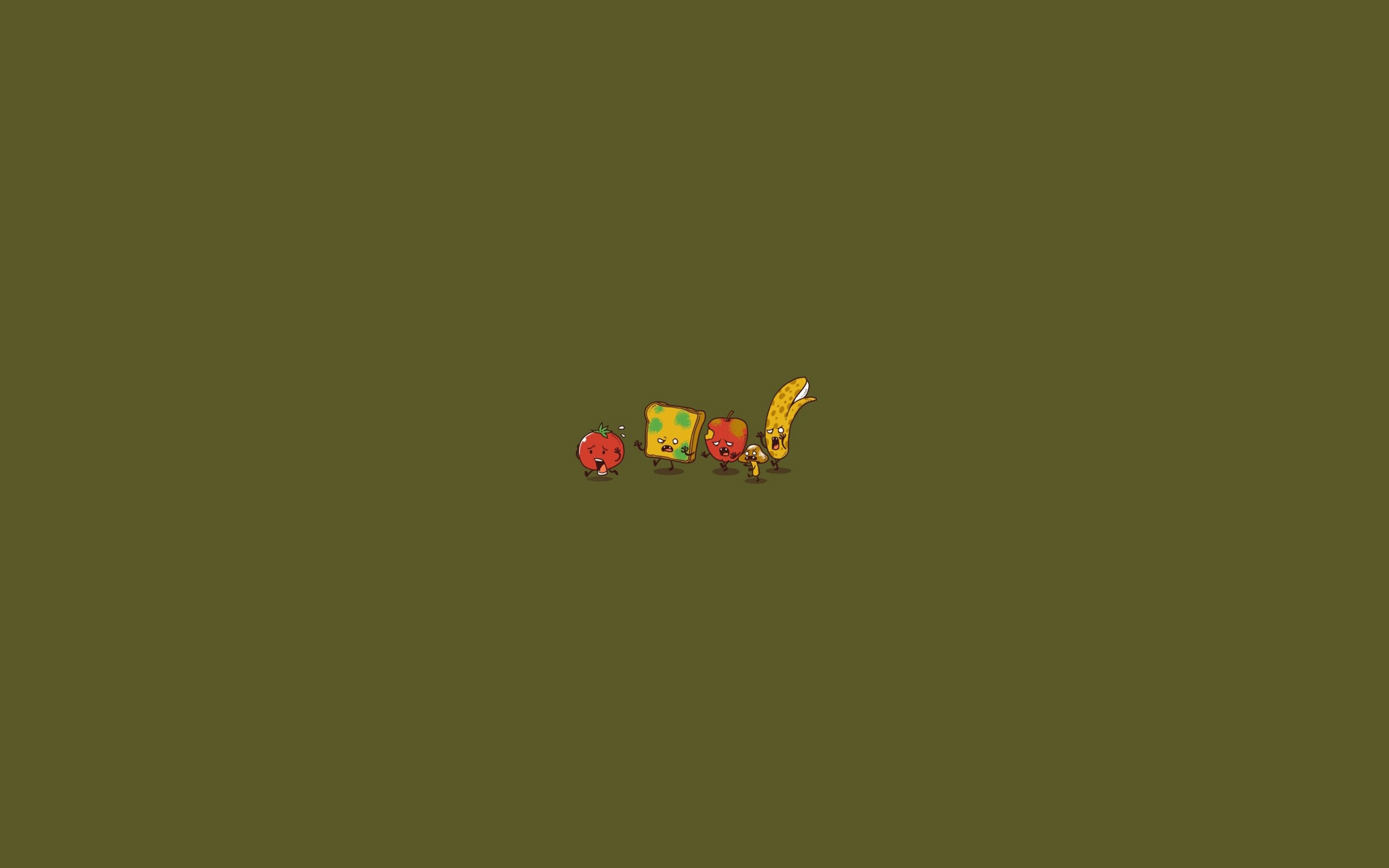 General 2560x1600 food zombies minimalism humor fruit simple background