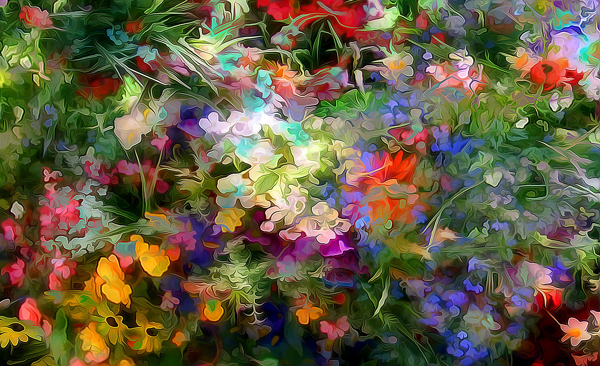General 2048x1251 flowers artwork plants digital art
