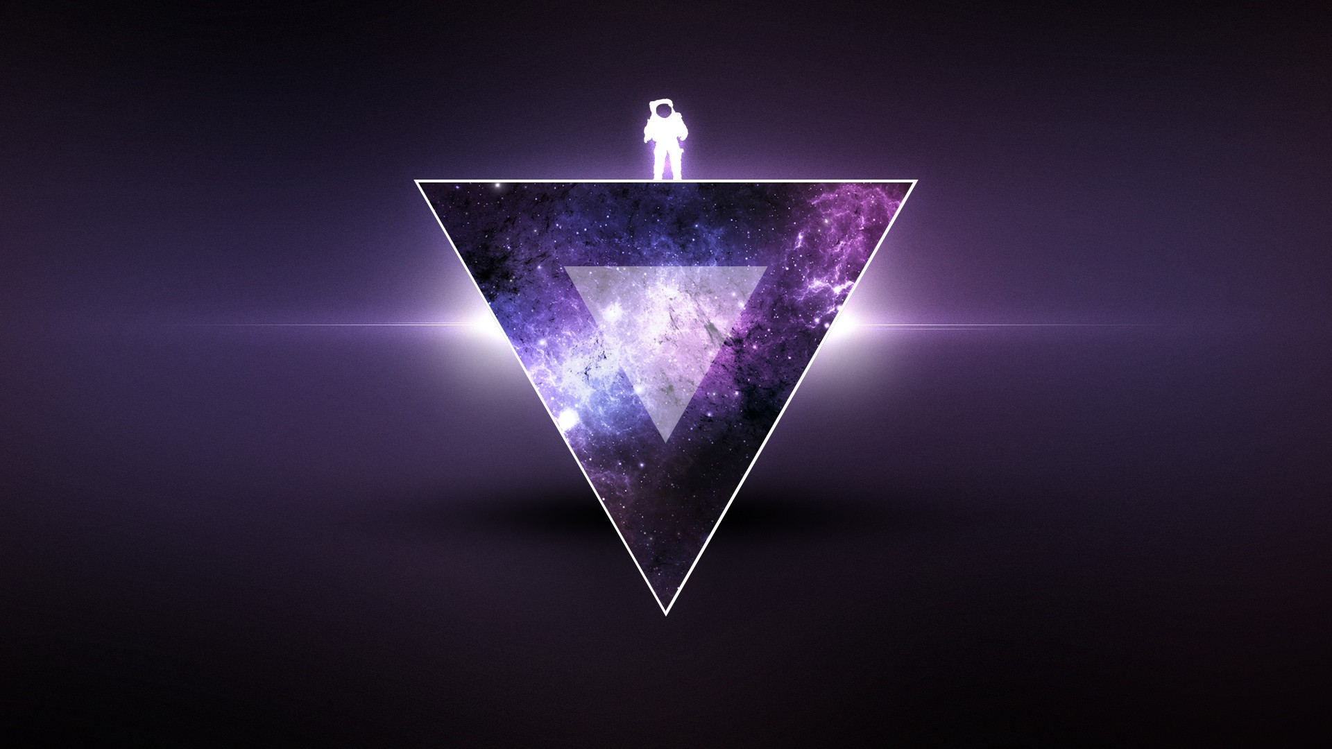 General 1920x1080 astronaut universe purple triangle digital art geometry geometric figures purple background space space art