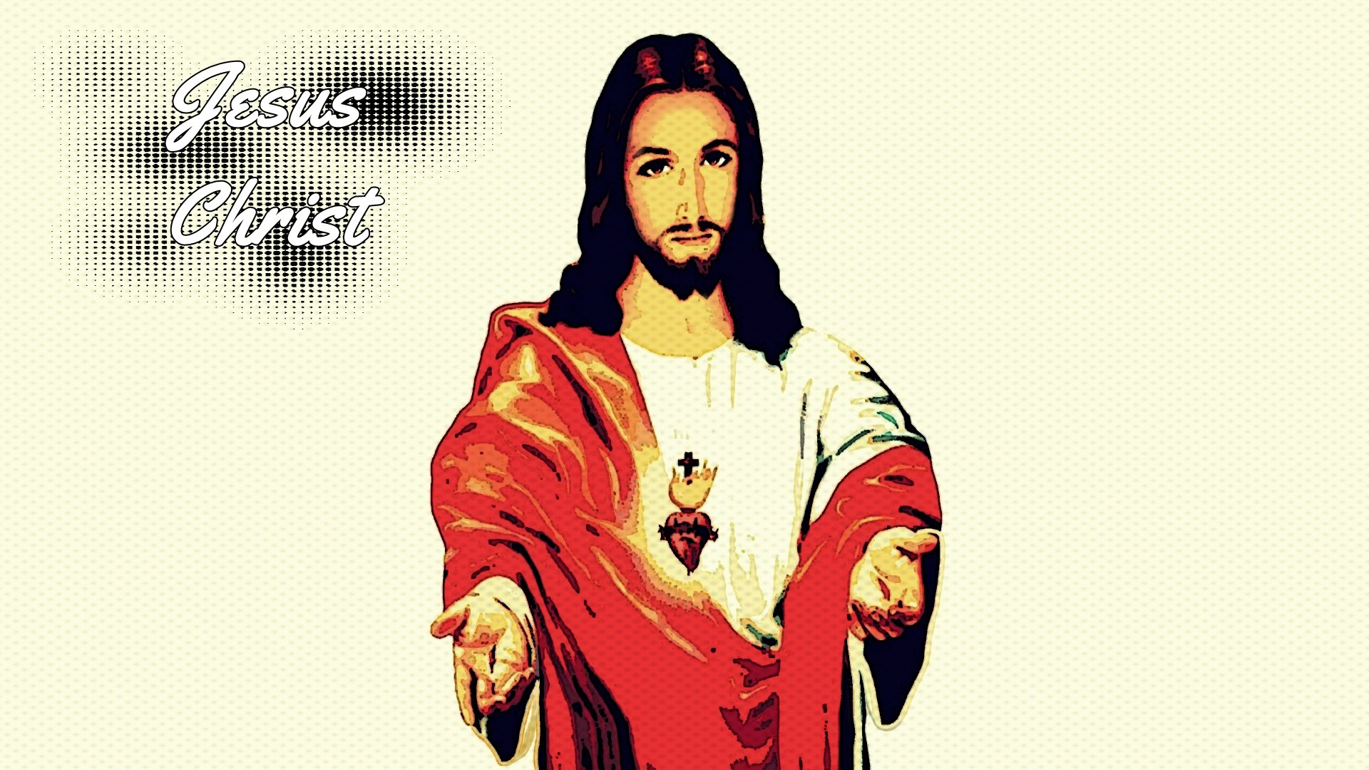 General 1920x1080 Jesus Christ Christianity pop art heart religion Sacred Heart