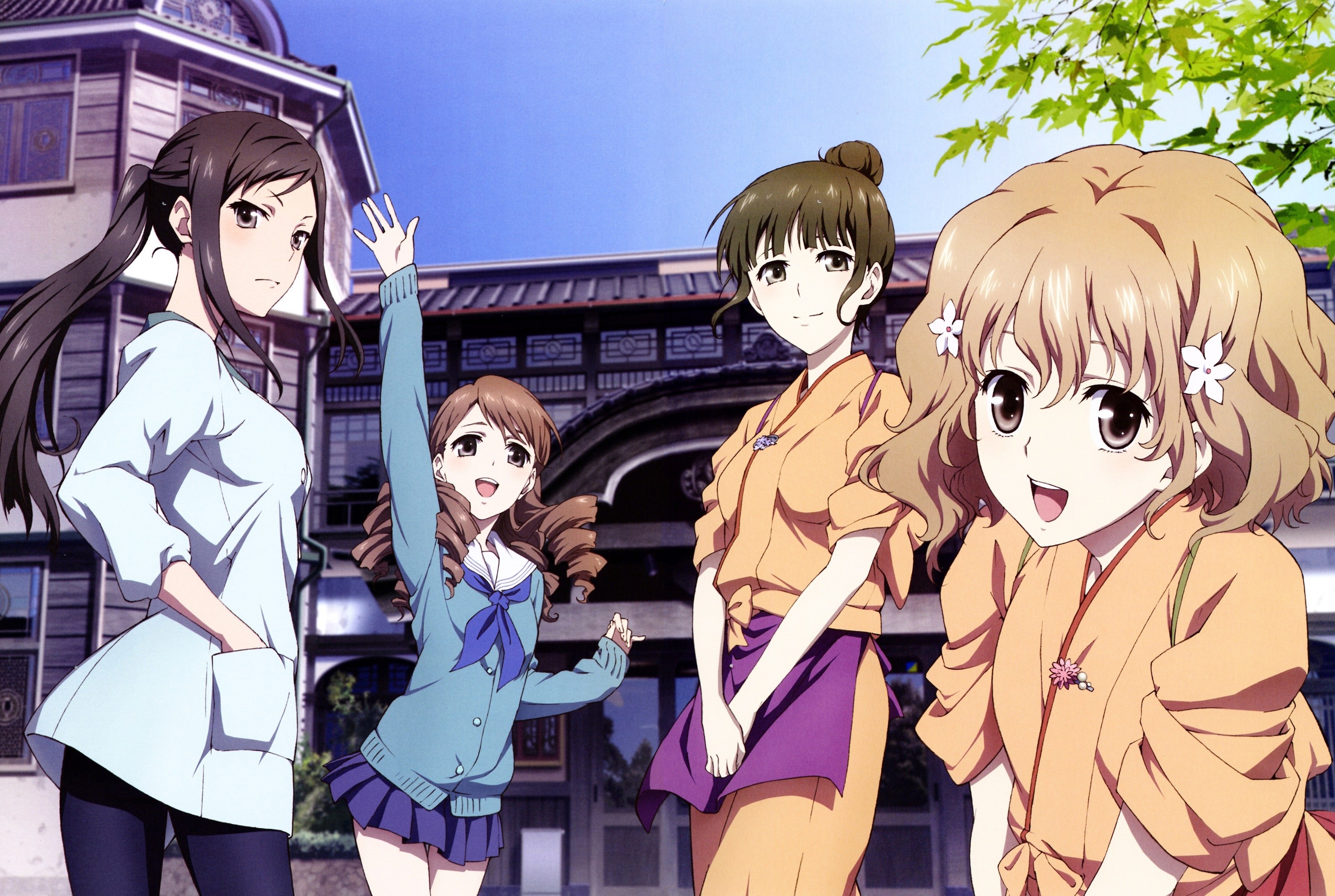Anime 3000x2013 anime anime girls Hanasaku Iroha group of women