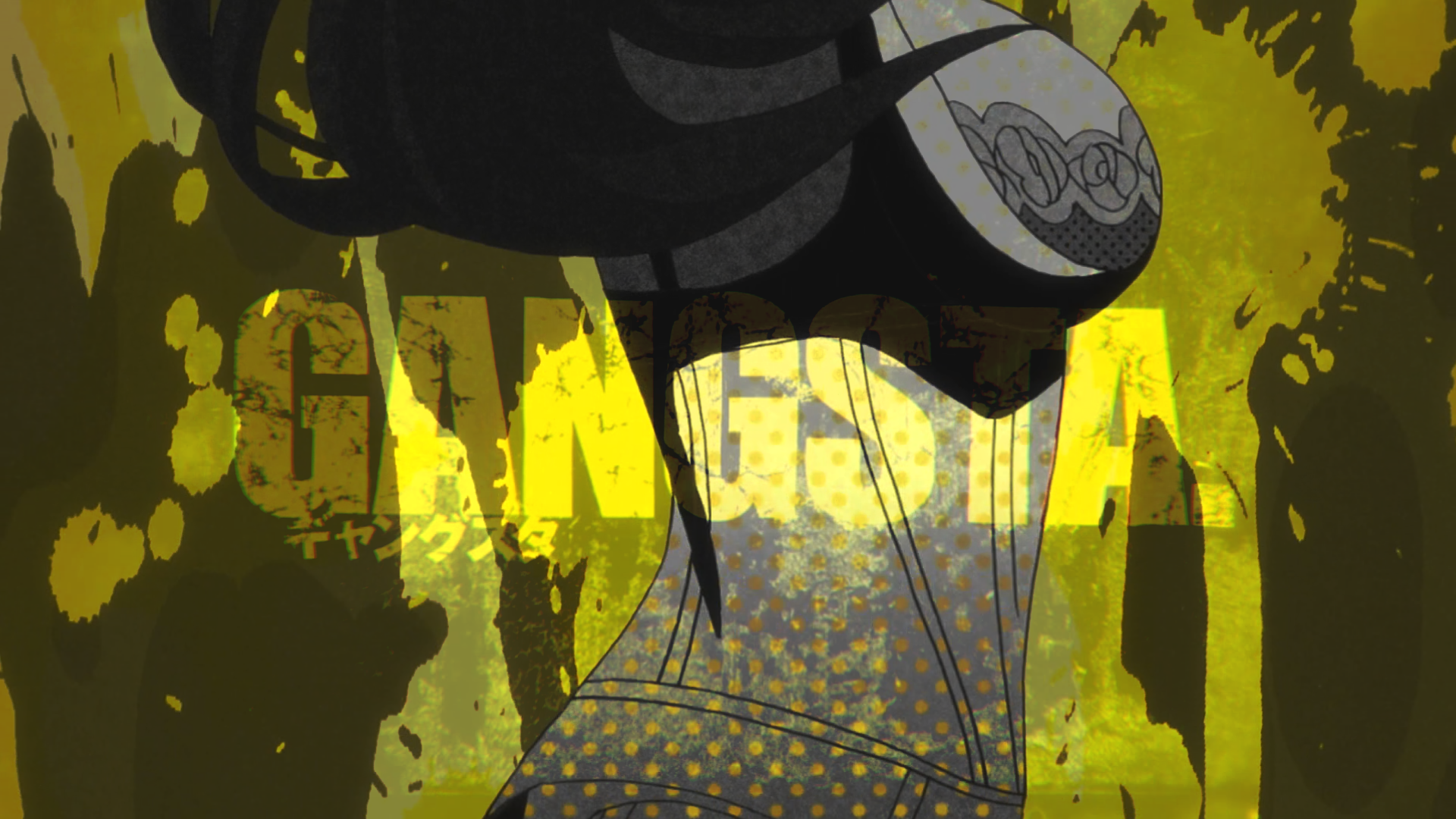 Anime 1920x1080 Gangsta yellow artwork bra women typography anime