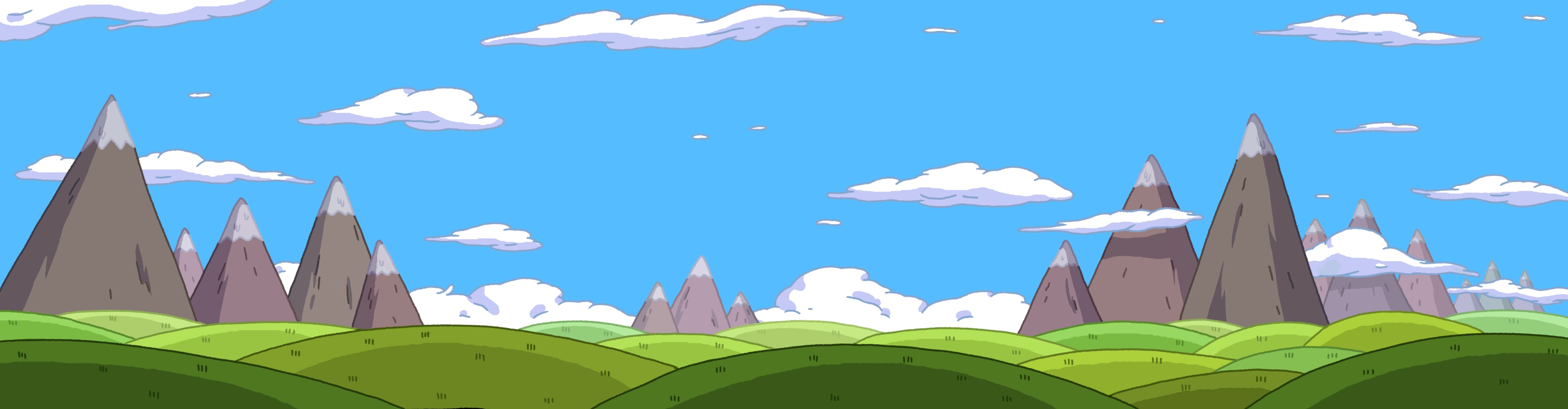 General 4332x1132 Adventure Time cartoon sky mountains TV series digital art multiple display