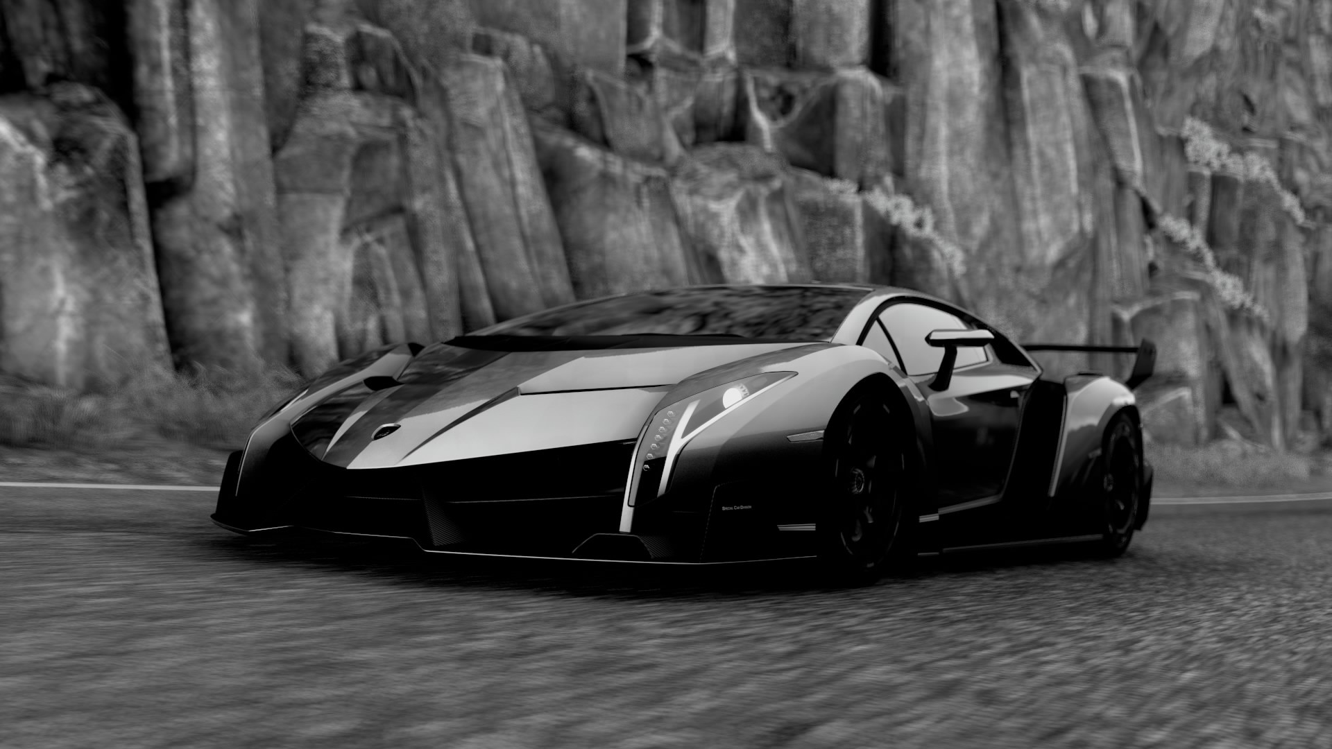 General 1920x1080 Driveclub Lamborghini car Lamborghini Veneno video games monochrome supercars vehicle screen shot