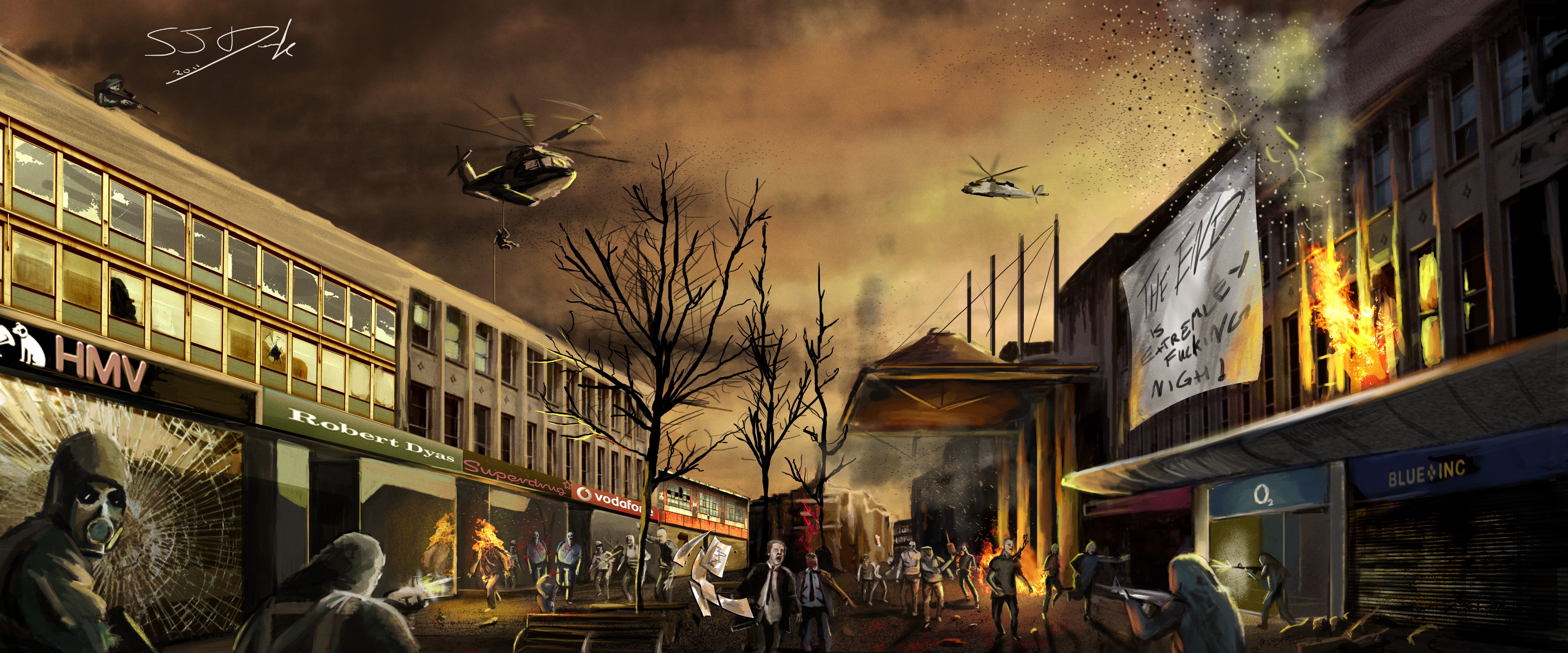 General 4020x1675 zombies apocalyptic undead futuristic artwork