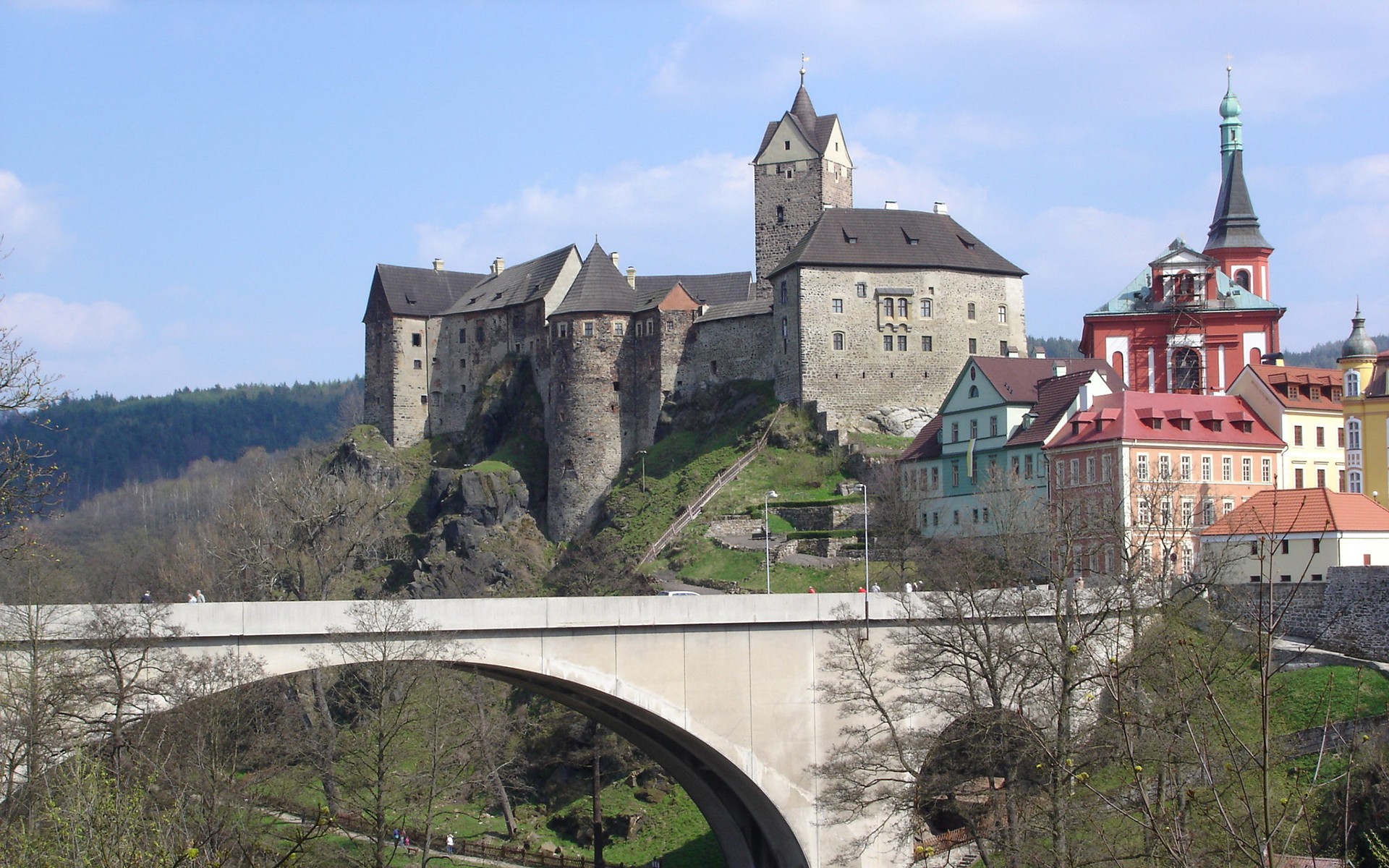 General 1920x1200 castle bridge Czech Republic outdoors