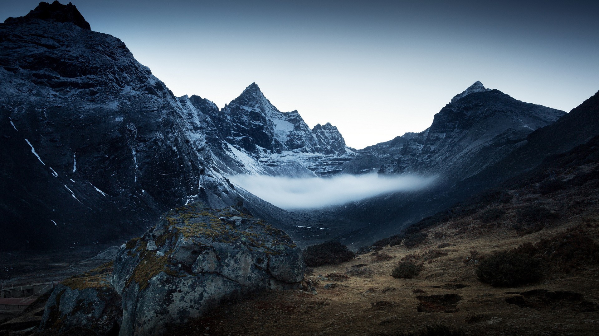 General 1920x1080 mountains mist nature landscape rocks Nepal snowy peak