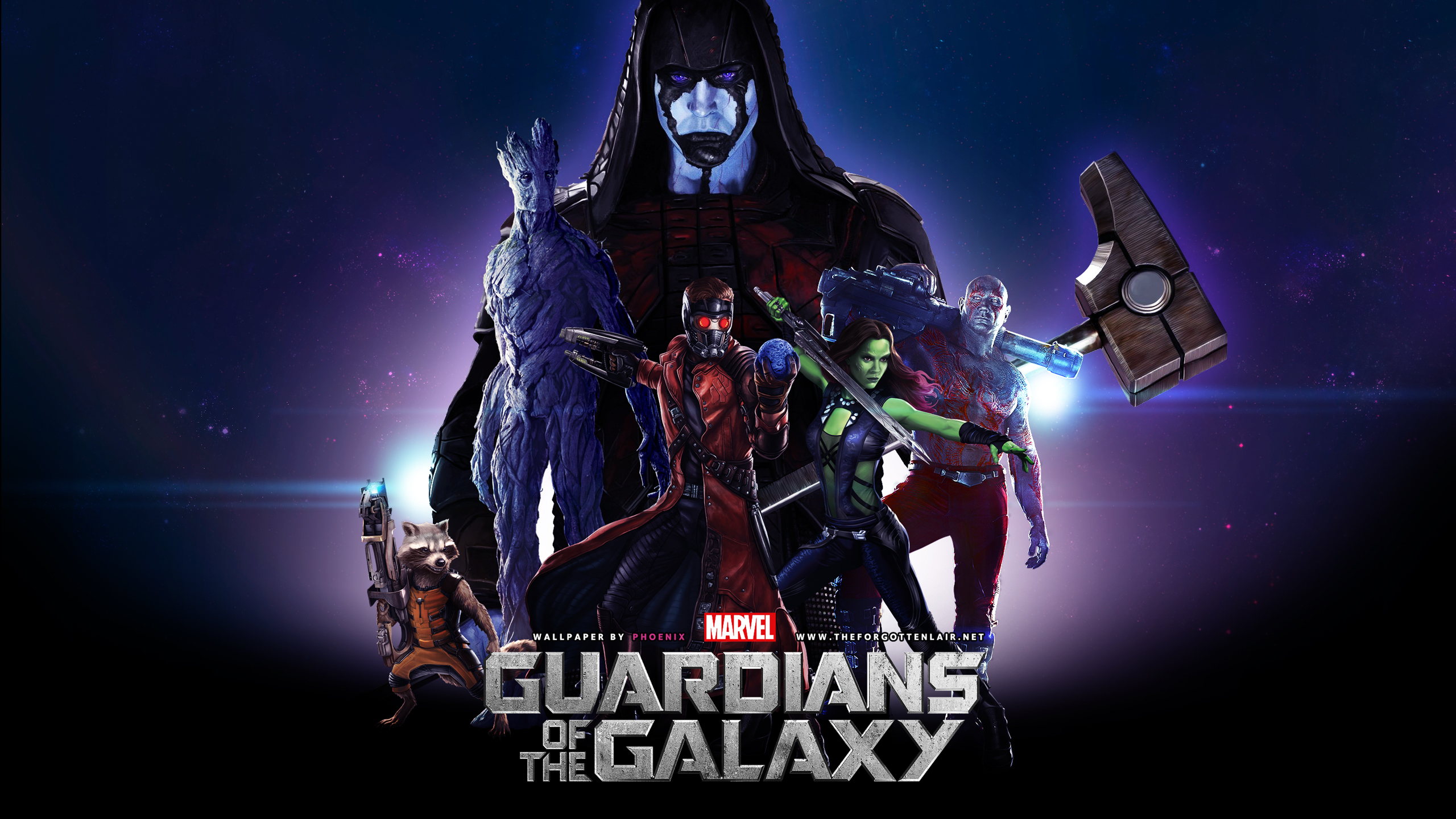 General 2560x1440 Marvel Comics Guardians of the Galaxy Gamora  Drax the Destroyer Star-Lord Groot Rocket Raccoon Ronan movies movie poster Marvel Cinematic Universe science fiction