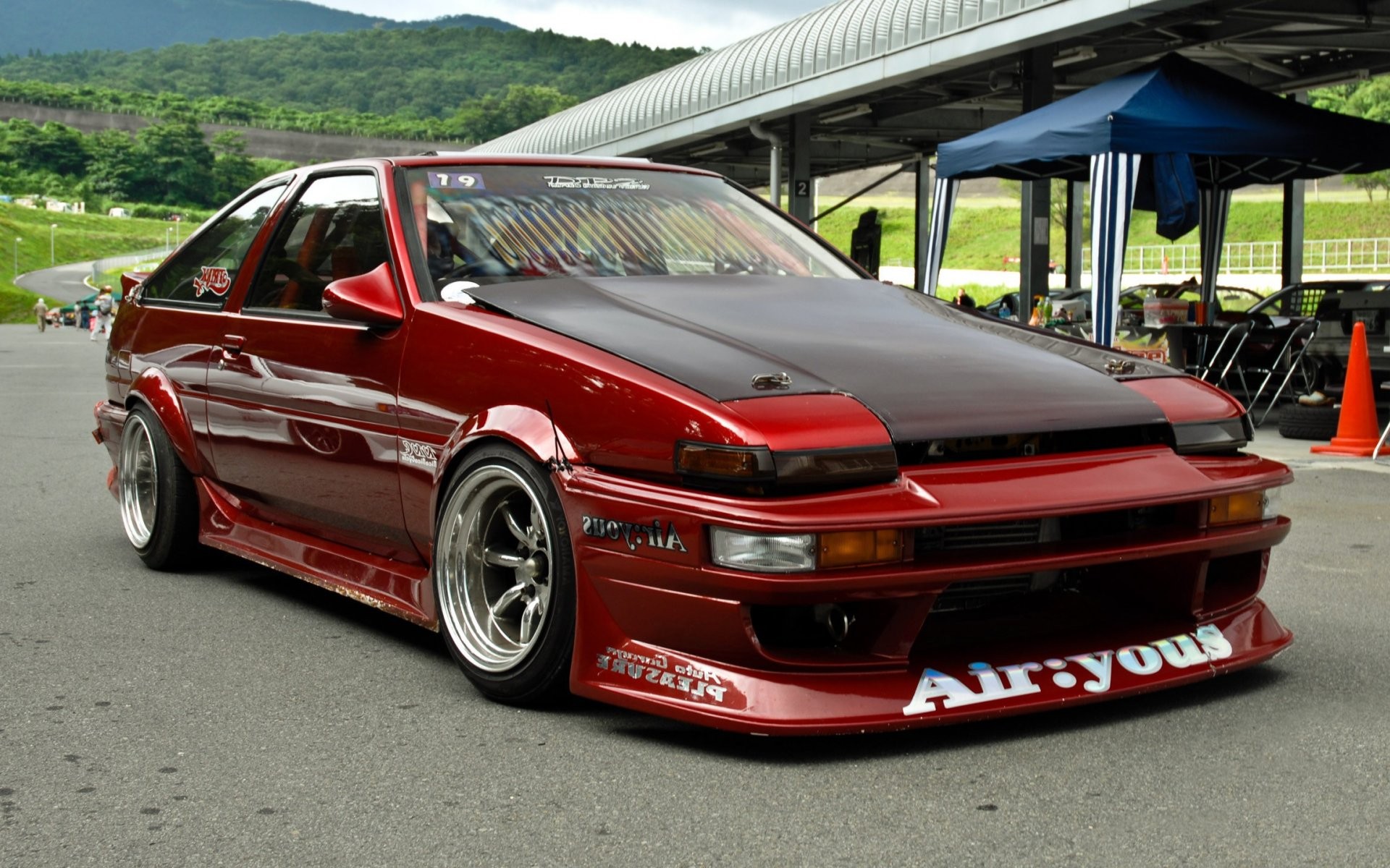General 1920x1200 Japanese cars stance (cars) Toyota Toyota AE86 car pop-up headlights vehicle red cars