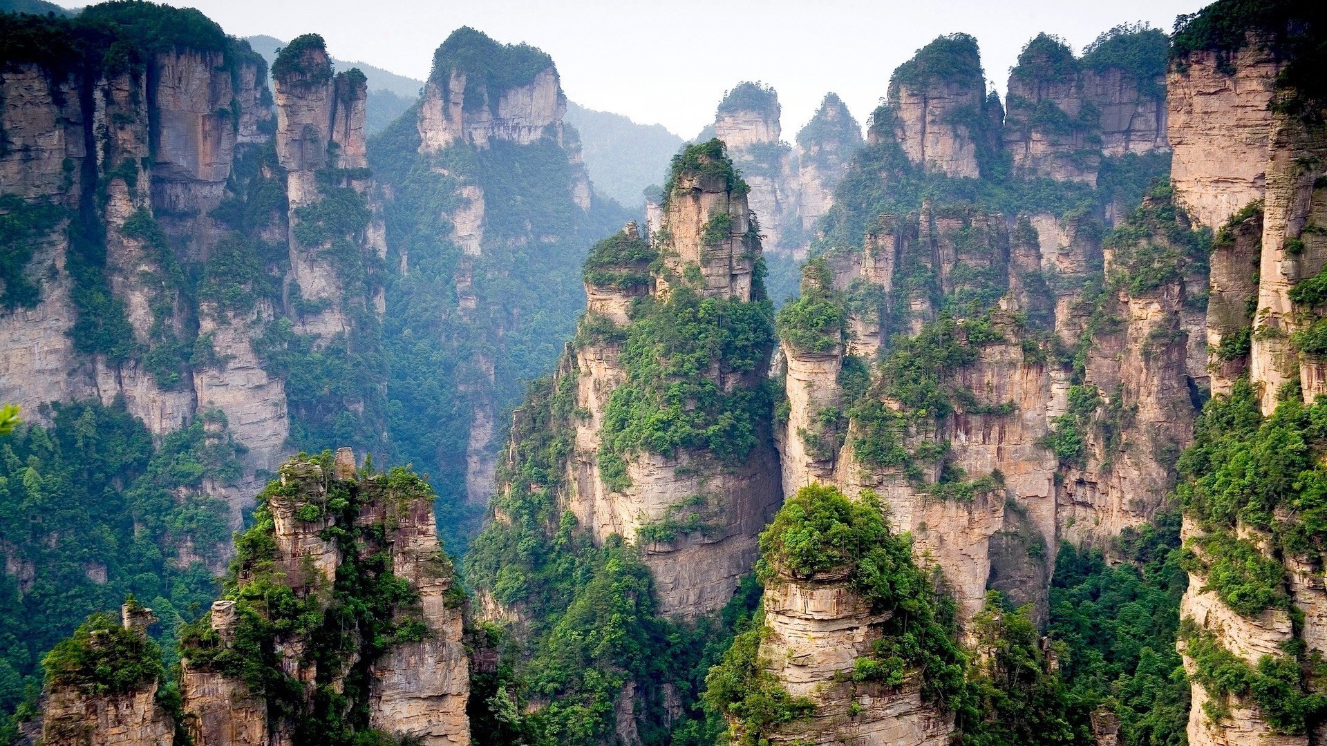 General 1920x1080 mountains trees clouds China nature rocks rock formation Asia plants