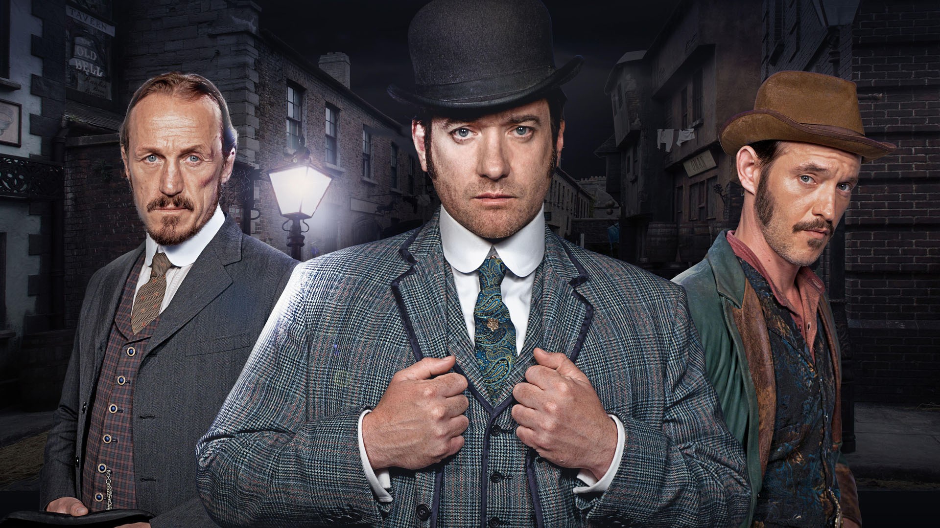 People 1920x1080 TV series Ripper Street men tie hat actor looking at viewer