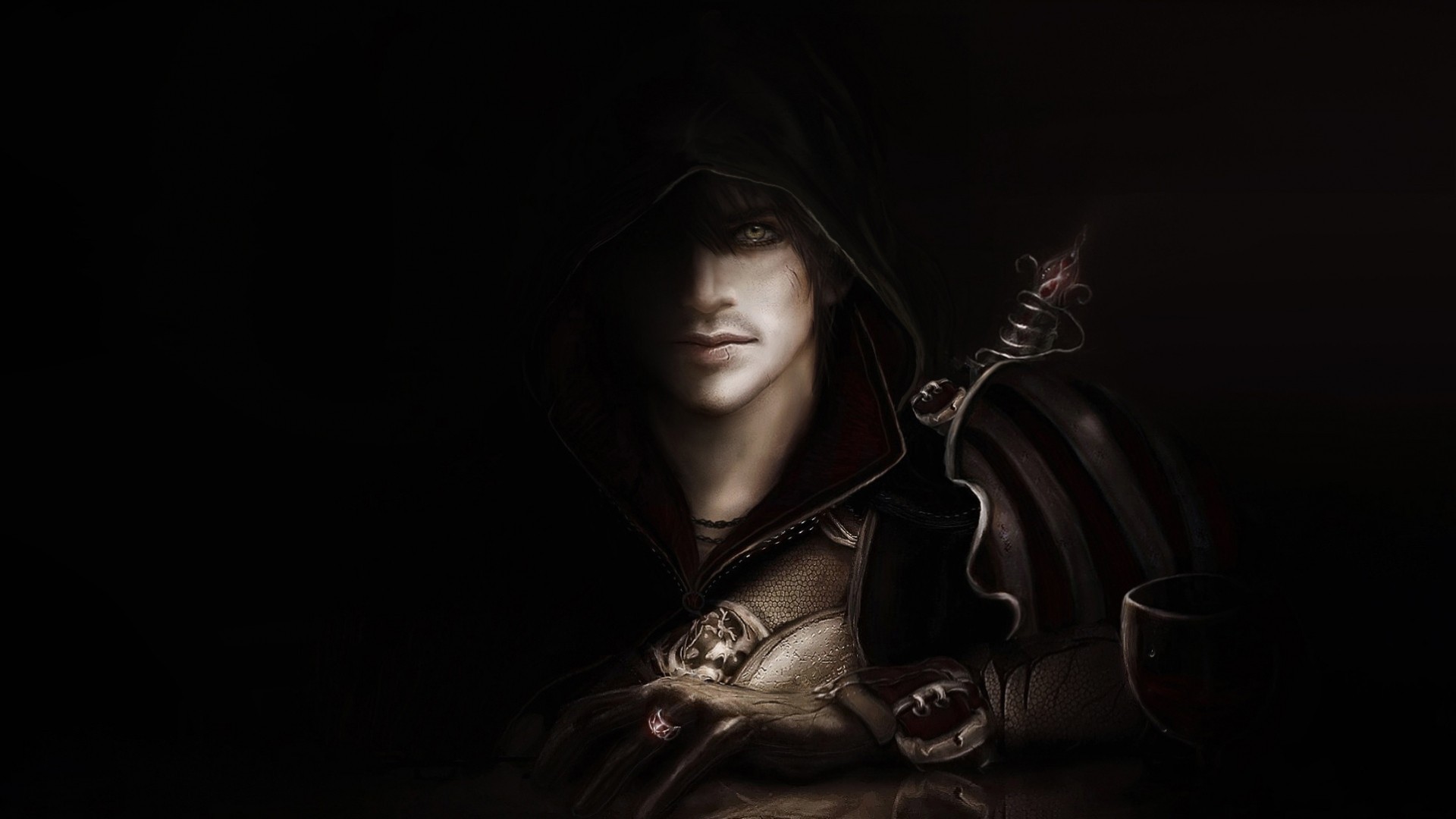 General 1920x1080 Assassin's Creed Ezio Auditore da Firenze artwork video games video game men simple background black background fantasy art video game art fantasy men