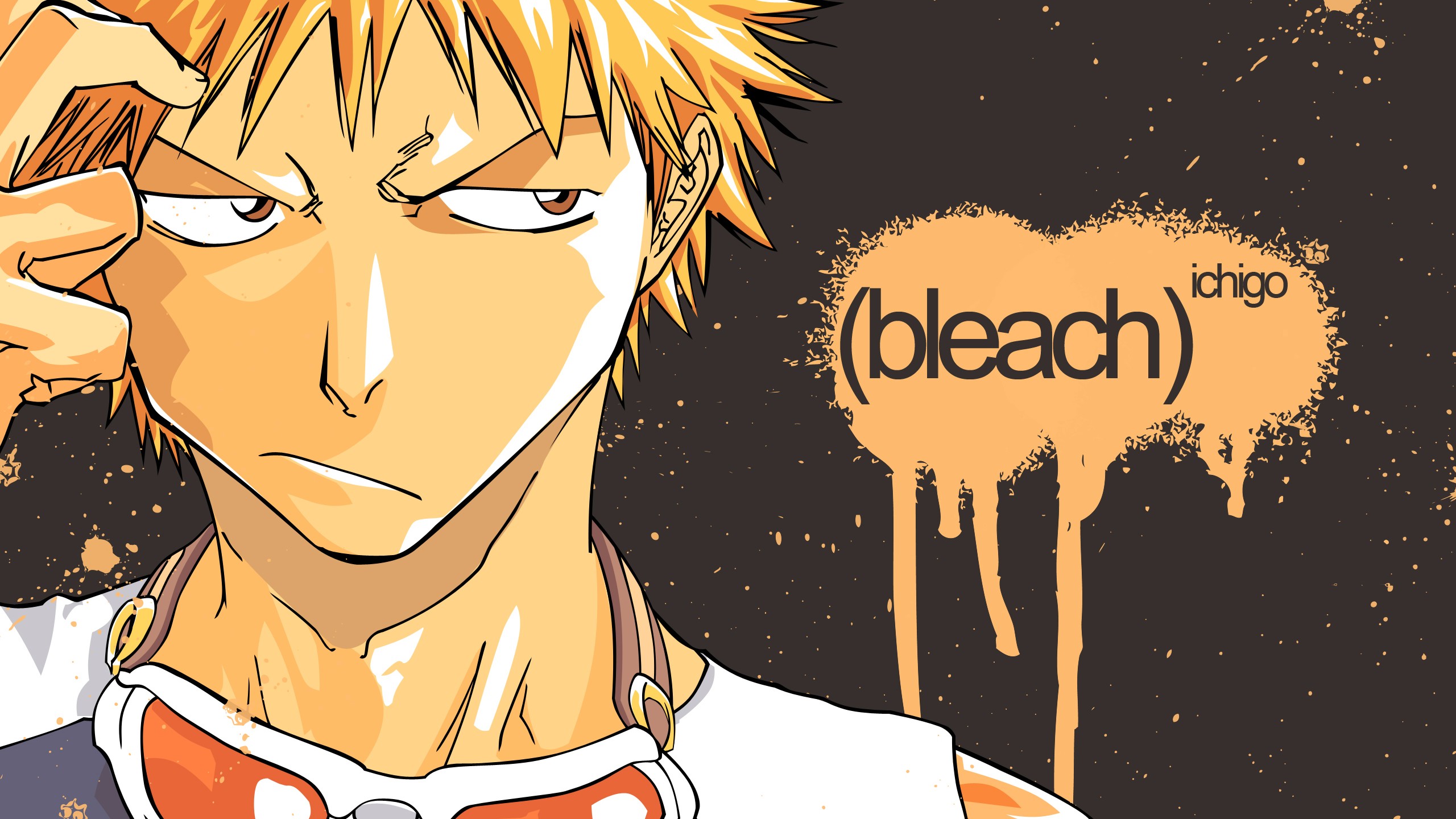 Anime 2560x1440 Bleach paint splatter anime boys goggles redhead