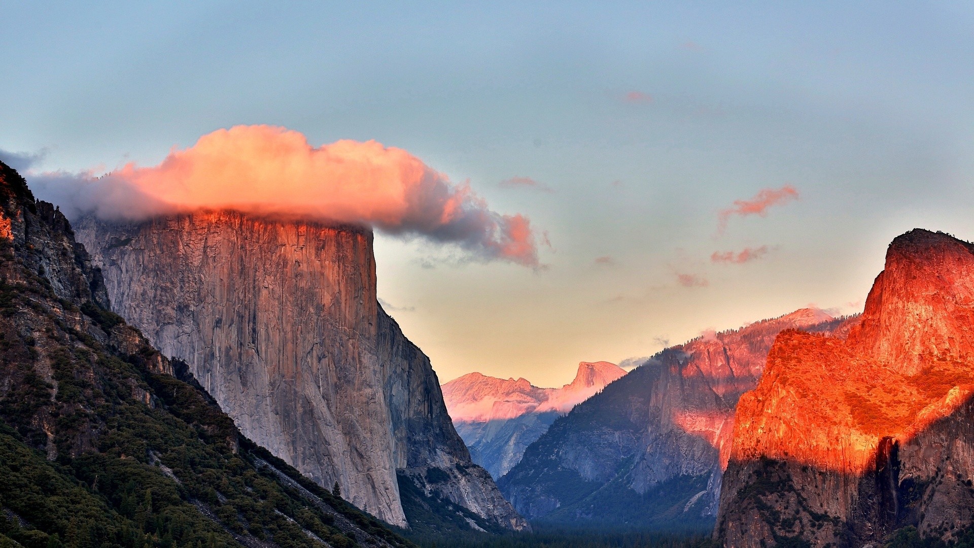 General 1920x1080 landscape nature cliff clouds mountains Yosemite National Park El Capitan USA rocks
