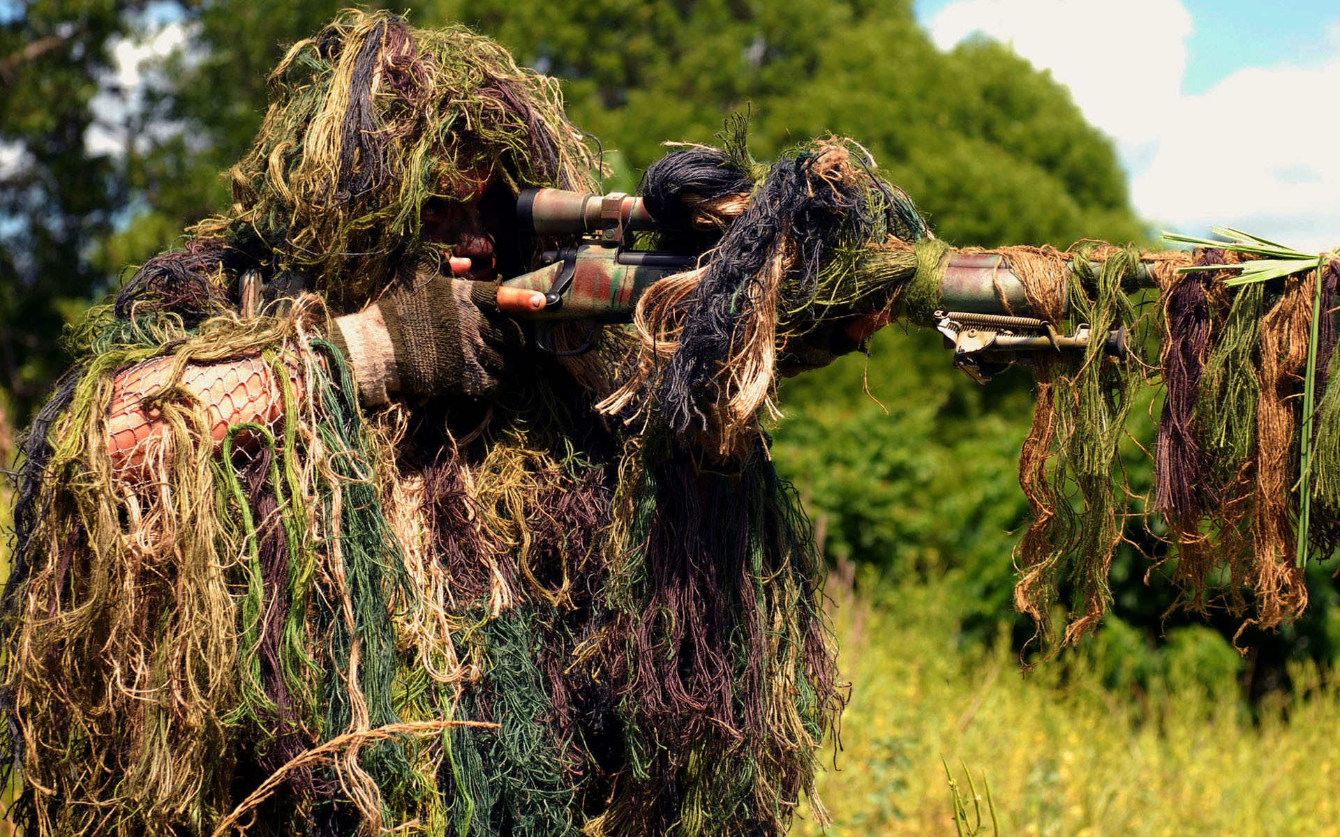General 1920x1200 snipers soldier military weapon camouflage ghillie suit sniper rifle