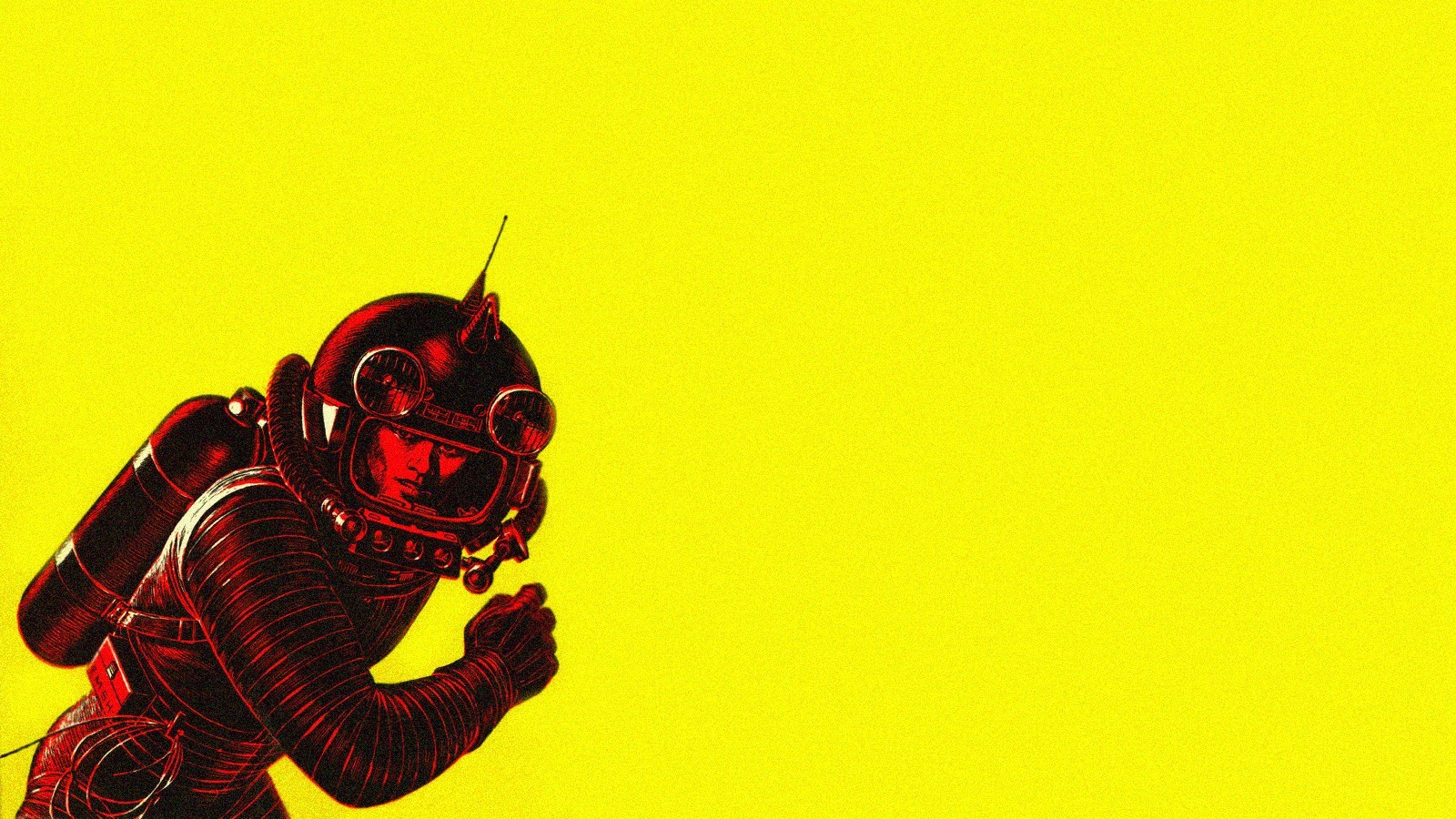 General 1600x900 yellow background vintage minimalism science fiction artwork