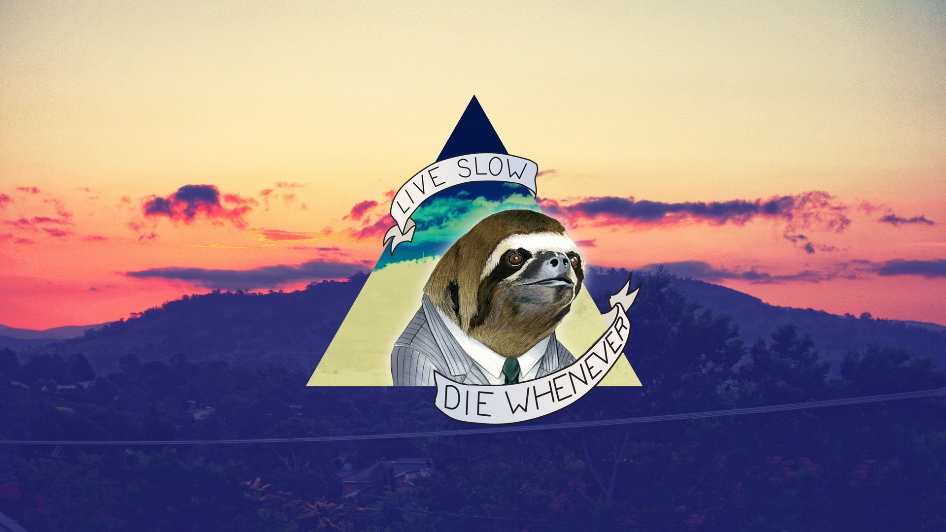 General 1920x1080 sloths triangle animals humor