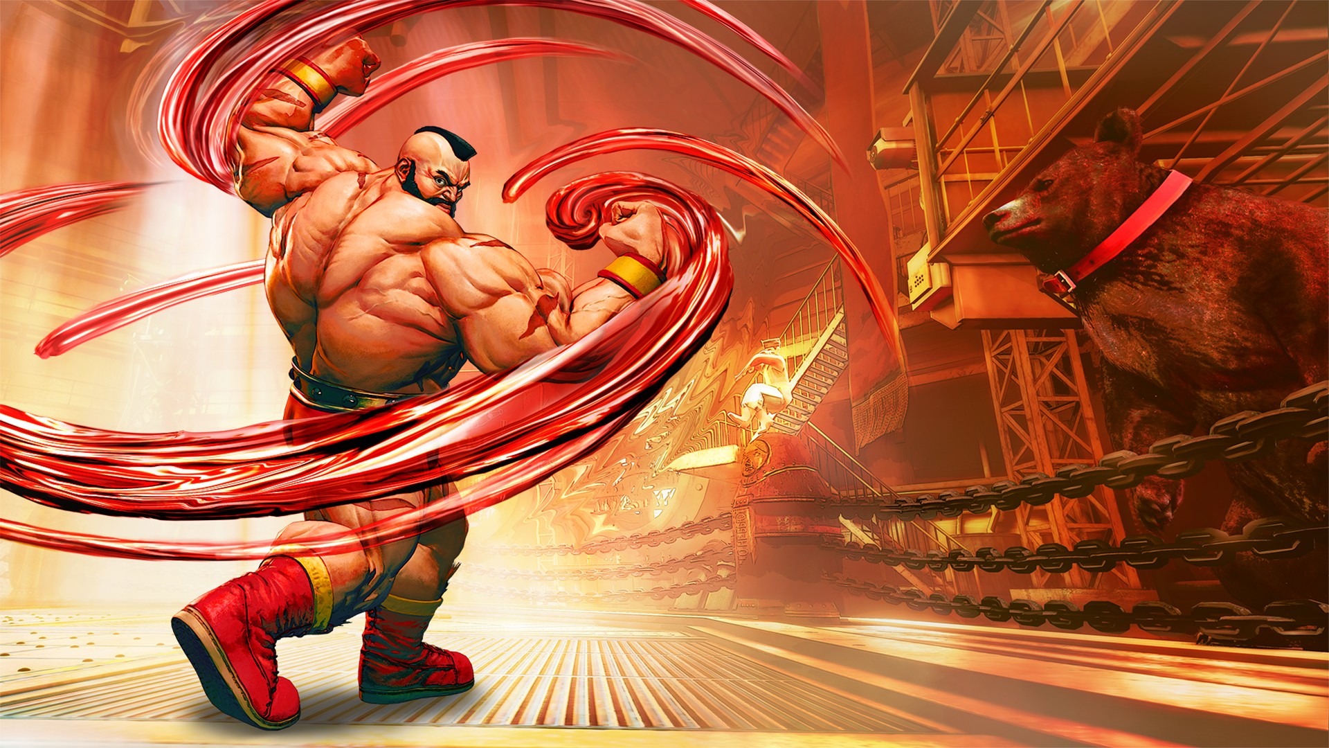 General 1920x1080 red video game warriors Street Fighter video games video game men video game art Capcom Zangief (Street Fighter) muscles