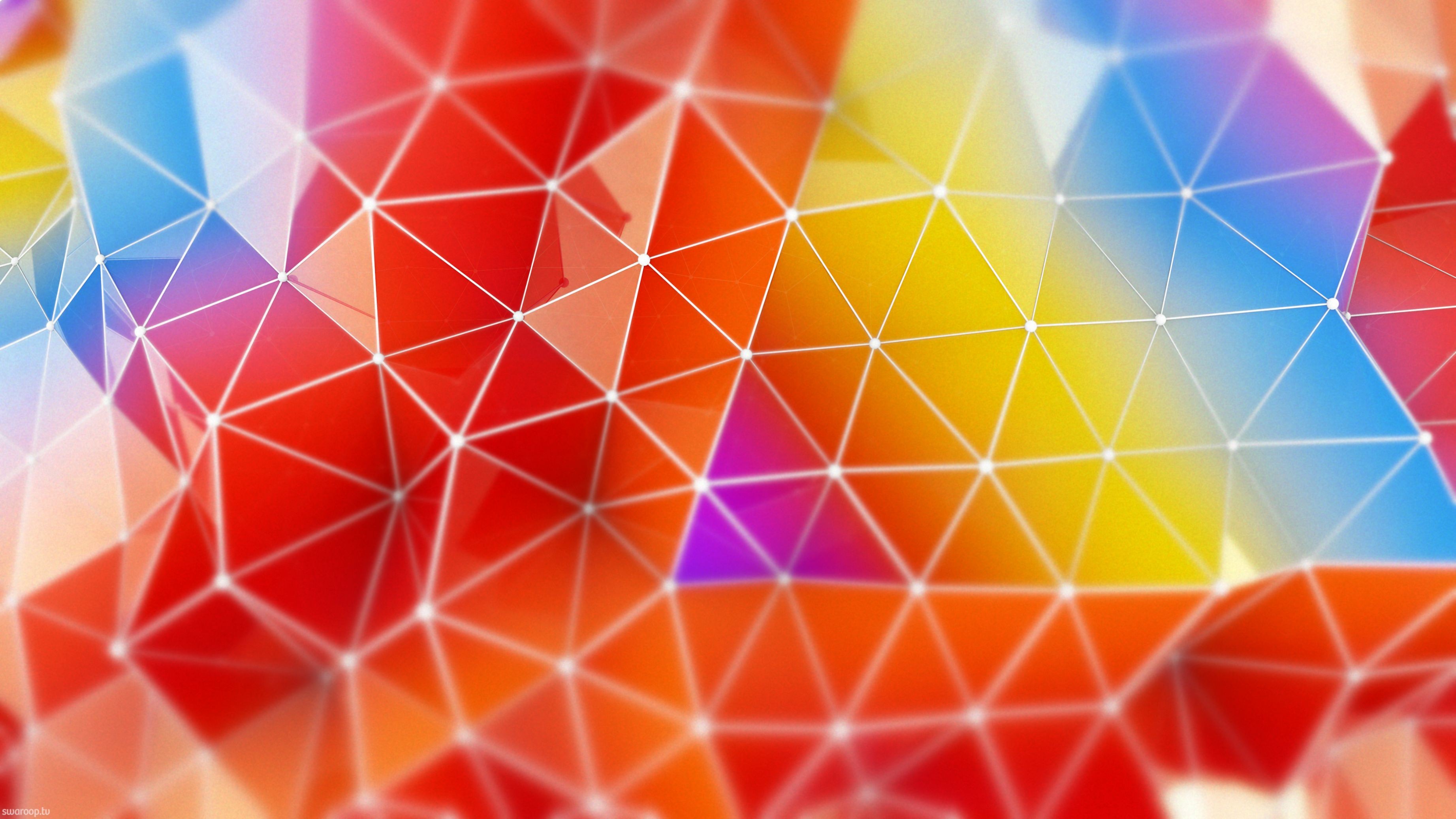 General 3686x2073 minimalism colorful digital art triangle geometry geometric figures