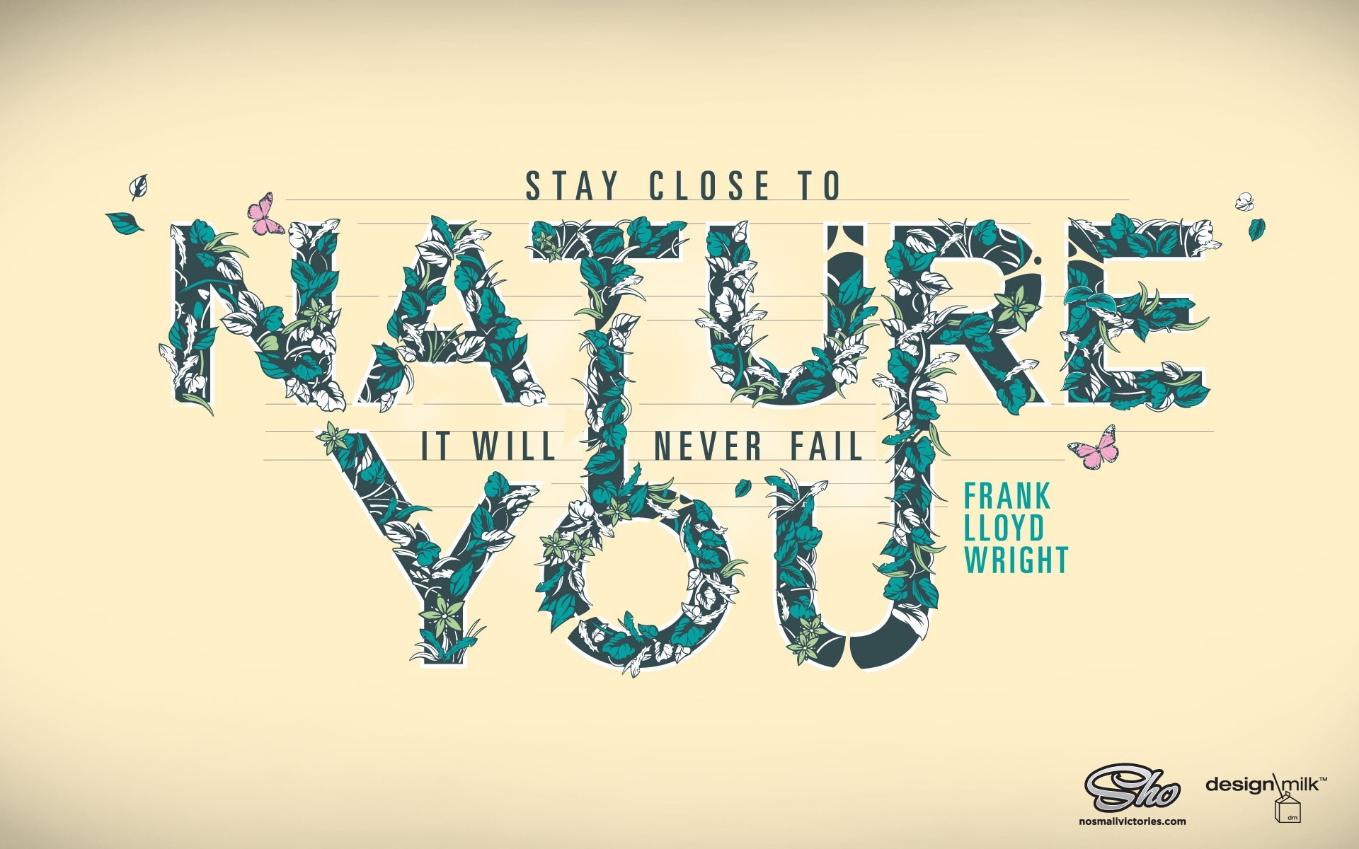 General 1920x1200 nature typography quote leaves butterfly digital art text letter simple background minimalism Frank Lloyd Wright flowers plants motivational positive